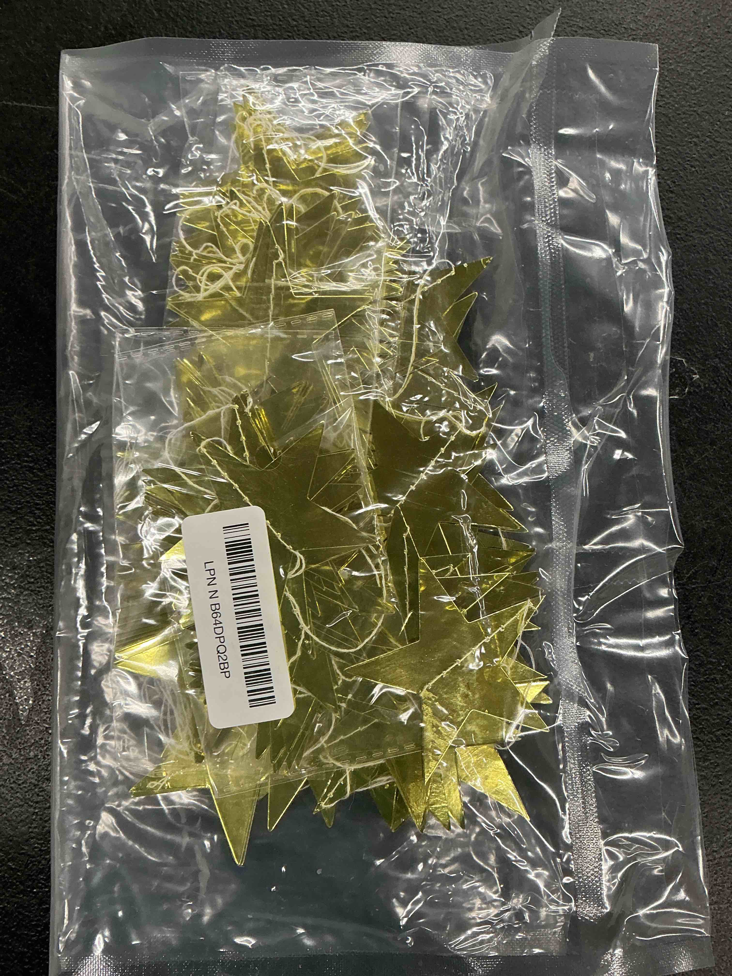 Condition photo showing Good Condition for 6pcs gold star garland decorations - 78 feet double side hanging stars decorations for ceiling, paper star garland gold star streamers for birthday wedding engagement homecoming classroom party