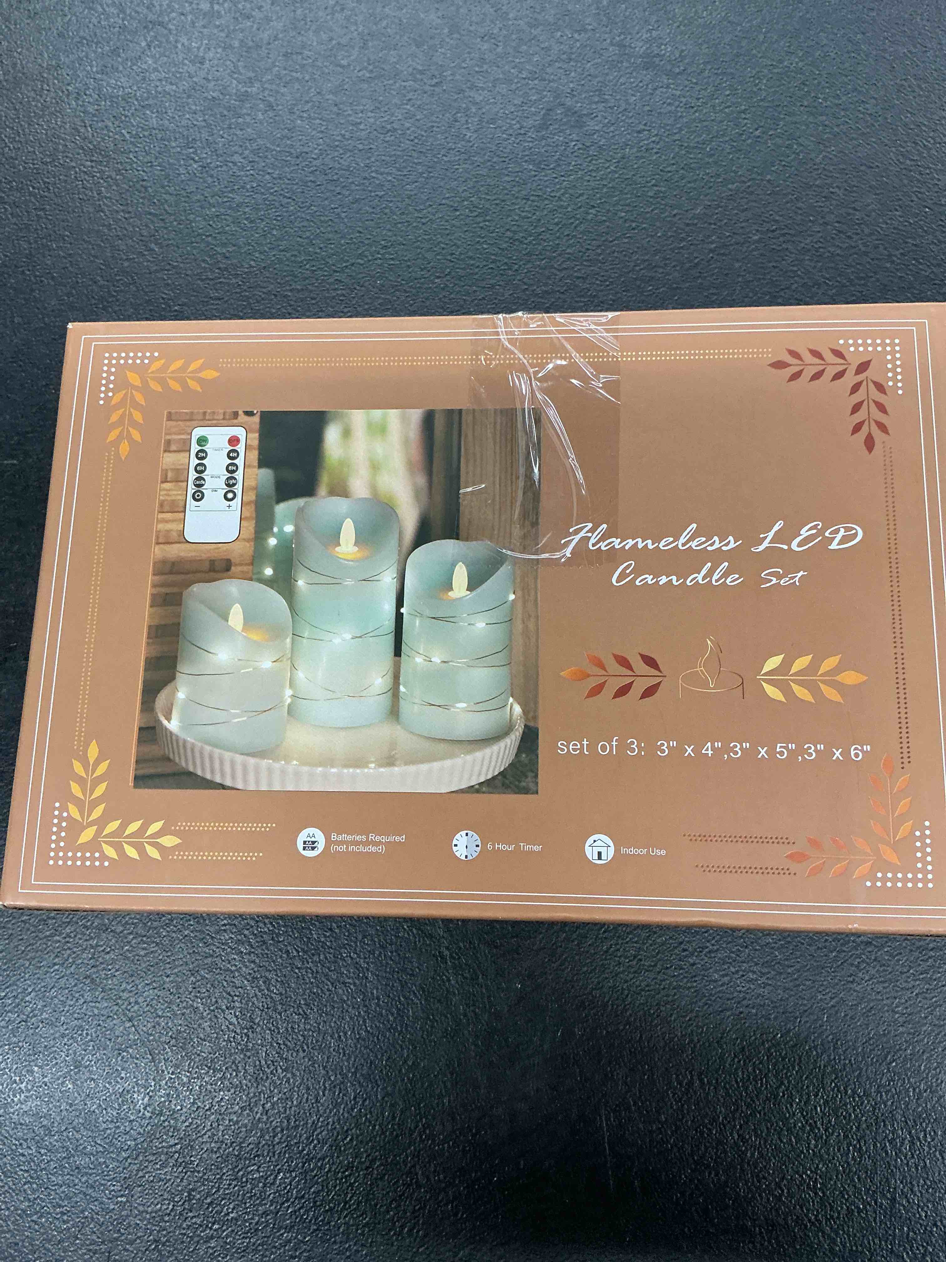 Condition photo showing Good Condition for silverstro nautical flameless candles with string lights flickering blue battery operated candles with remote control & timer - home farmhouse holiday ocean decor - set of 3 nautical blue