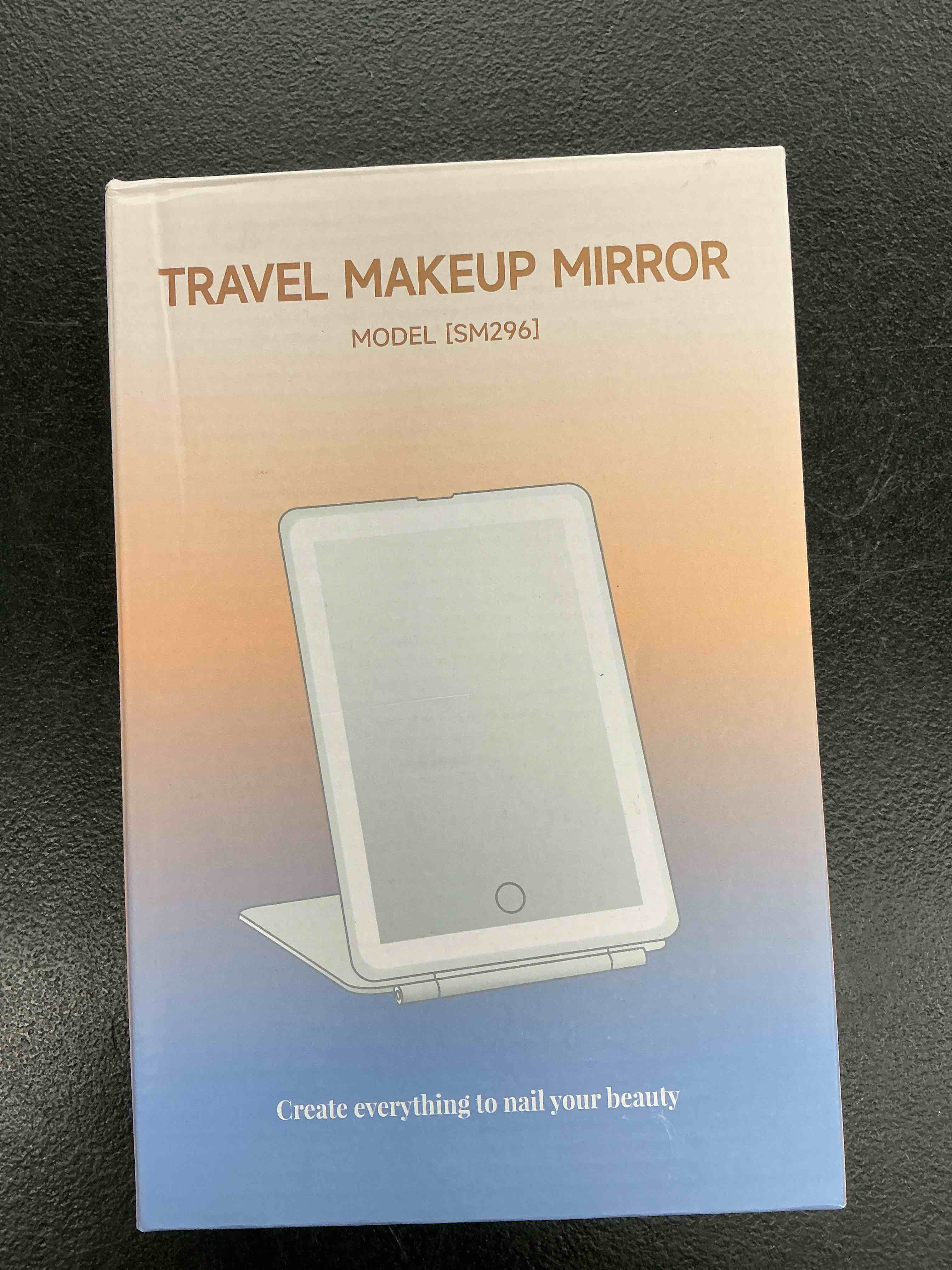 Condition photo showing New/Like New for funtouch rechargeable travel makeup mirror with 72 led lights, portable lighted beauty mirror, 3 color lighting, dimmable touch screen, tabletop led folding cosmetic vanity mirror white
