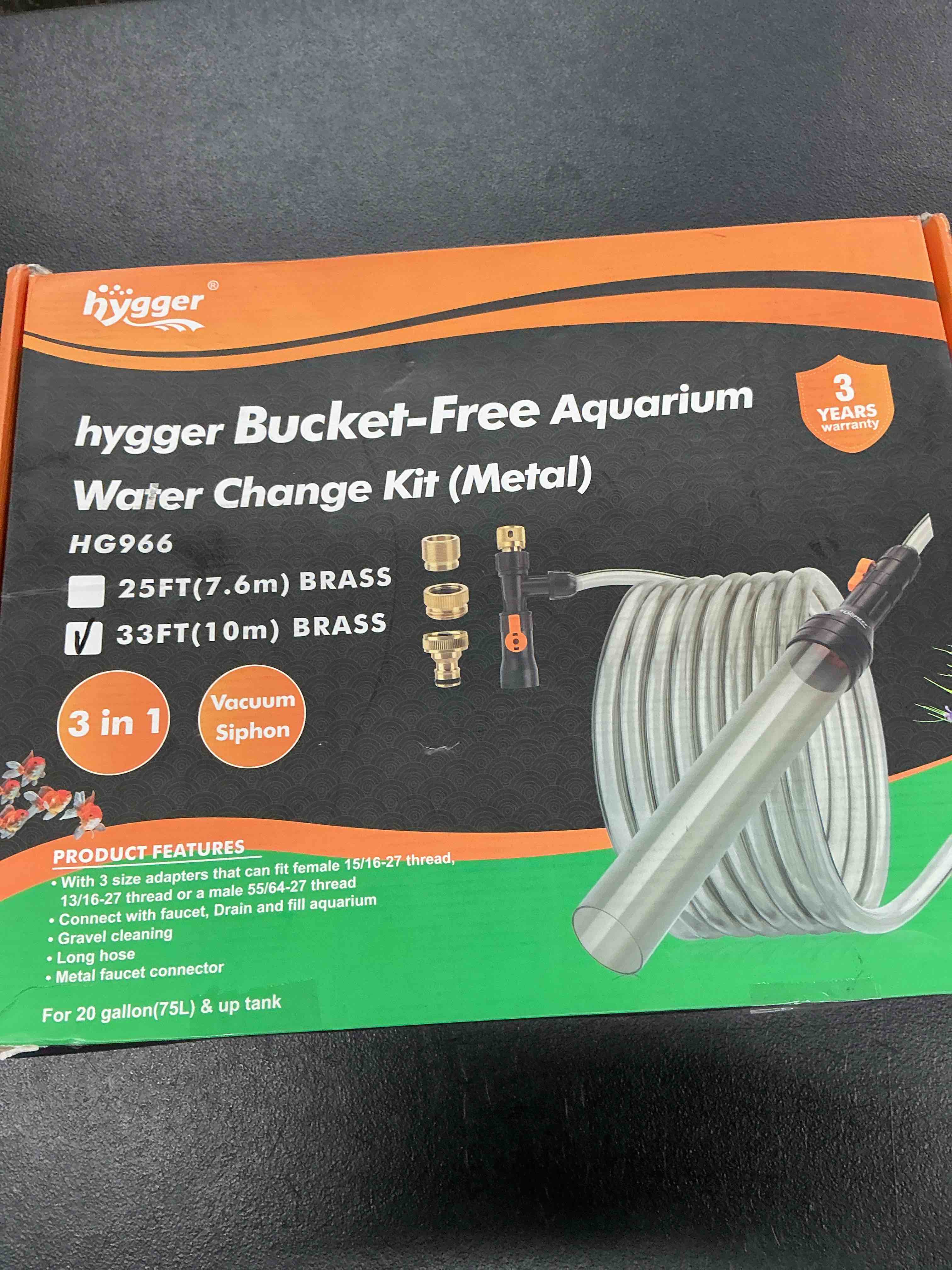 Condition photo showing Good Condition for hygger bucket-free aquarium water change kit metal faucet connector fish tank vacuum siphon gravel cleaner with long hose 33ft drain & fill 33 foot(pack of 1) metal