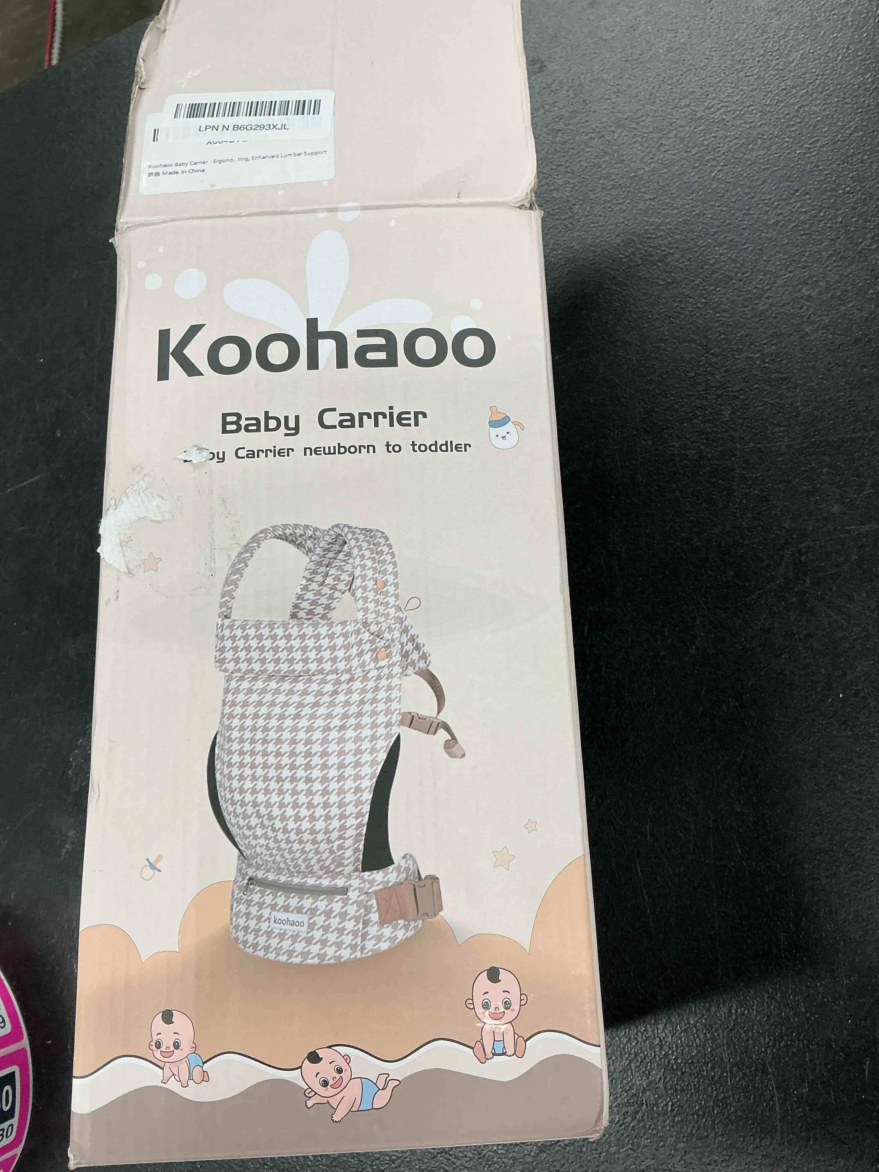 baby carrier newborn to toddler, ergonomic, cozy and lightweight baby toddler carrier, premium soft cotton breathable infant carrier baby gift with head support, 3 carry positions (3-36 months houndstooth