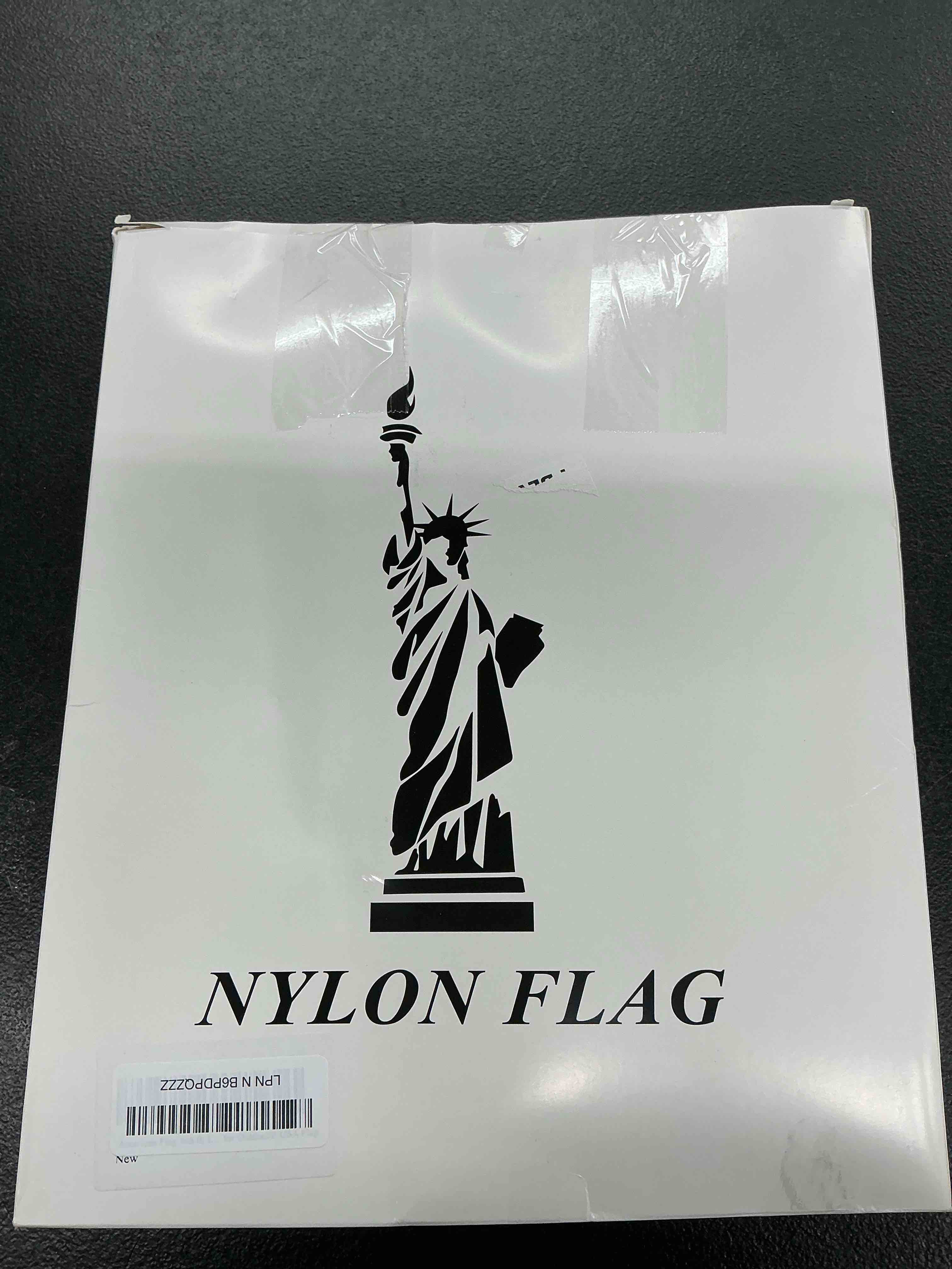 Condition photo showing Good Condition for american flag 4x6 ft: long lasting us flag, heavy duty nylon, embroidered stars, sewn stripes, brass grommets, uv protection perfect for outdoors! usa flag 4x6ft