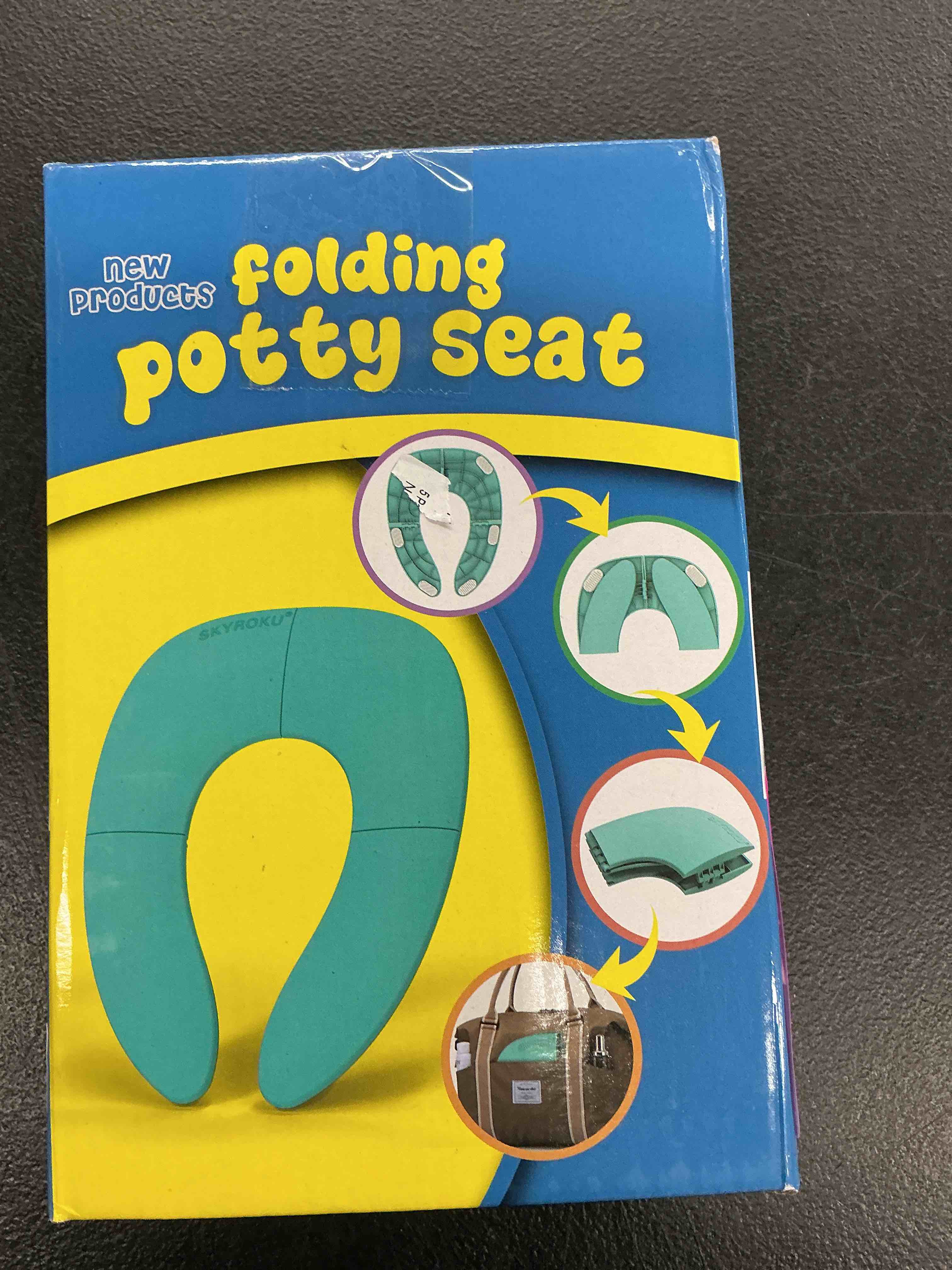 Condition photo showing Good Condition for skyroku foldable kids toilet seat - portable & anti-slip travel potty seat for toddlers, fits standard & elongated toilets, suction cups, easy clean, compact for home & on the go (ages 2-6) gray