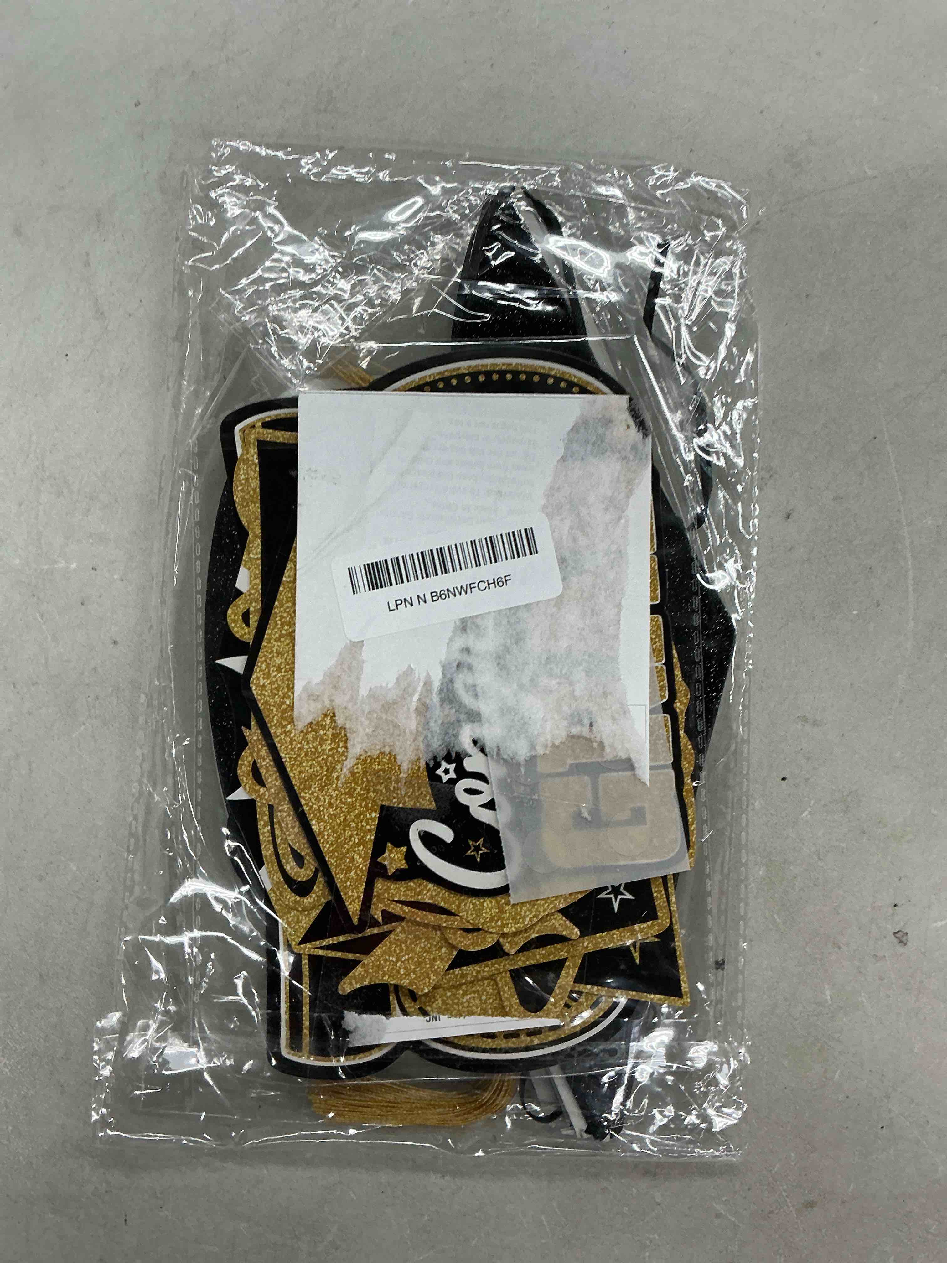 Condition photo showing Good Condition for graduation decorations 2026 - pre-strung black glitter graduation cap banner with tassels - congrats grad decor for class of 2026 - preschool, kindergarten, high school & college party favors