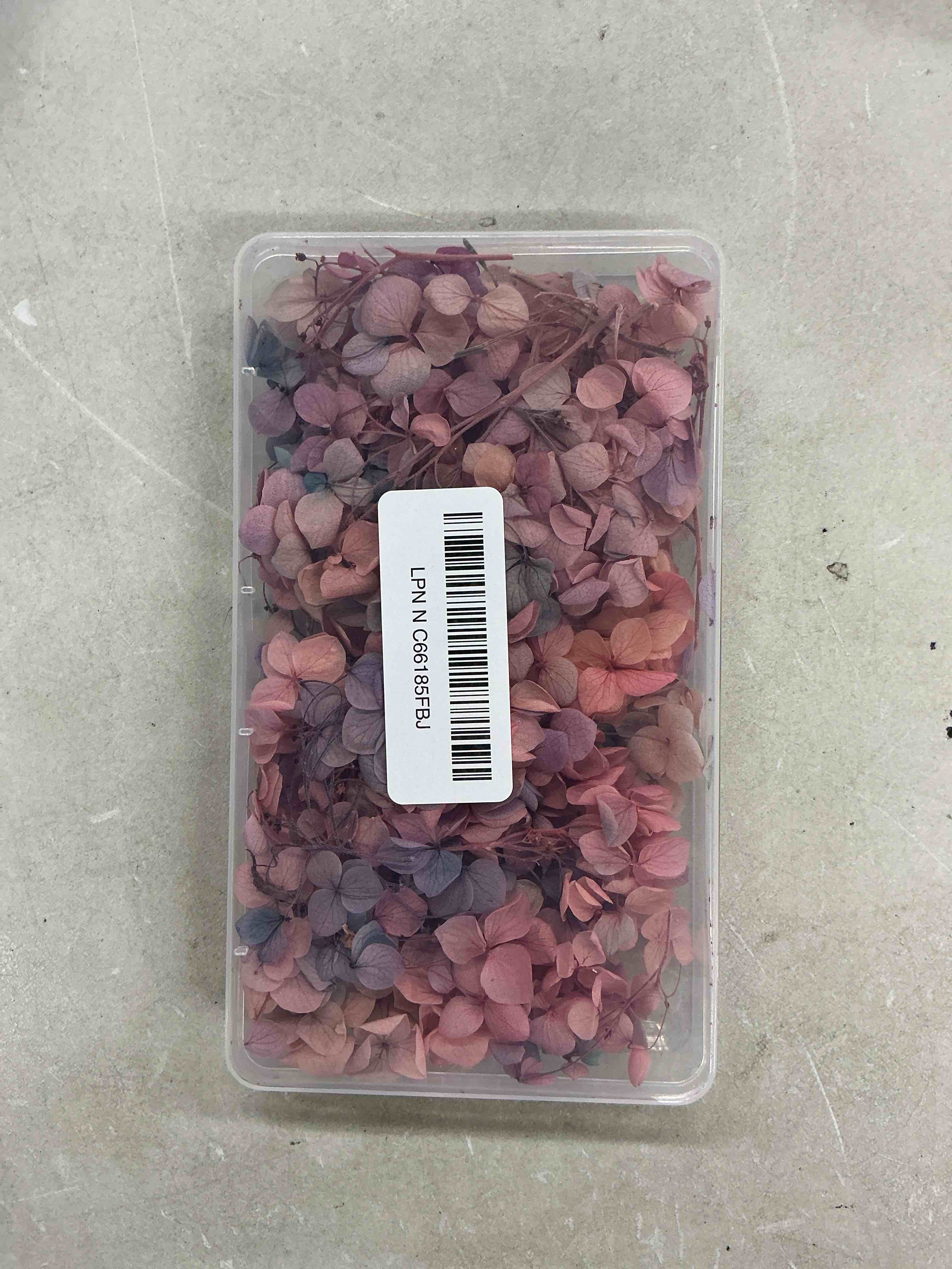 Condition photo showing Good Condition for patikil dried hydrangea flower, 10g natural pressed flowers real hydrangeas petals for diy resin crafts card floral gift candle making decor, gradient pink gray