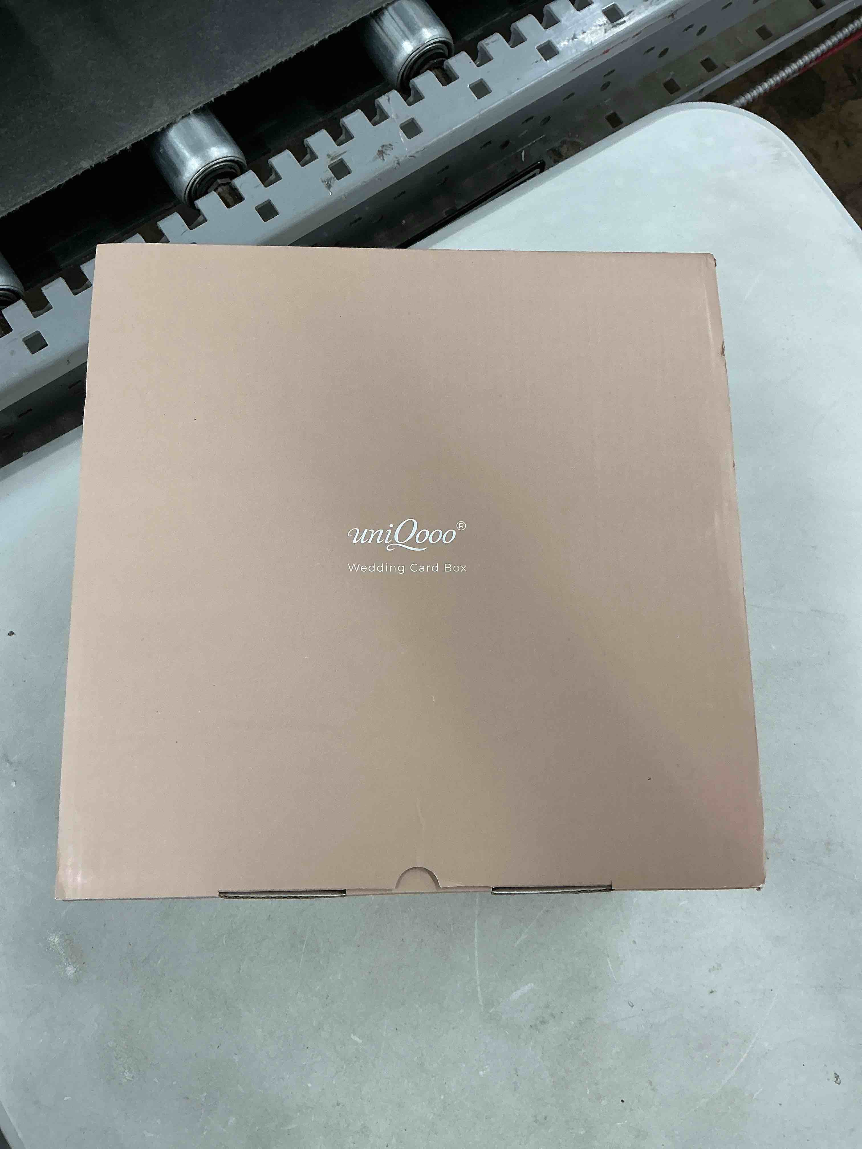 Condition photo showing Good Condition for uniqooo clear acrylic card box w/slot, thick diy wedding box blank white print, large 10x10x5.5 in, for reception decoration fundraiser money box election ballot graduation keepsake party favor clear w/ white print
