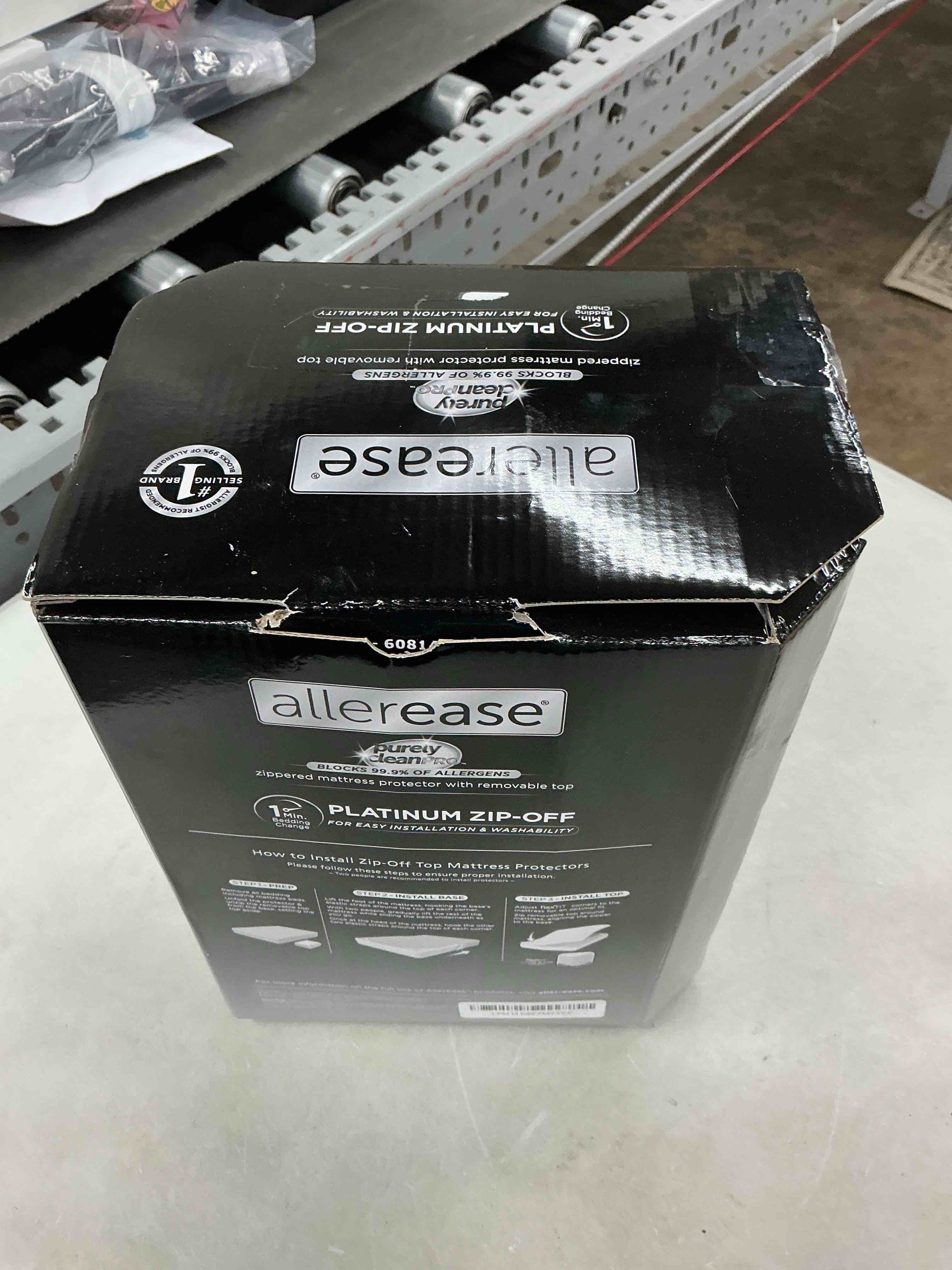 Condition photo showing Good Condition for allerease platinum zip-off top waterproof mattress protector queen size 360 degree zipper allergen barrier temperature balancing luxurious plush top separately machine washable mattress cover (white)