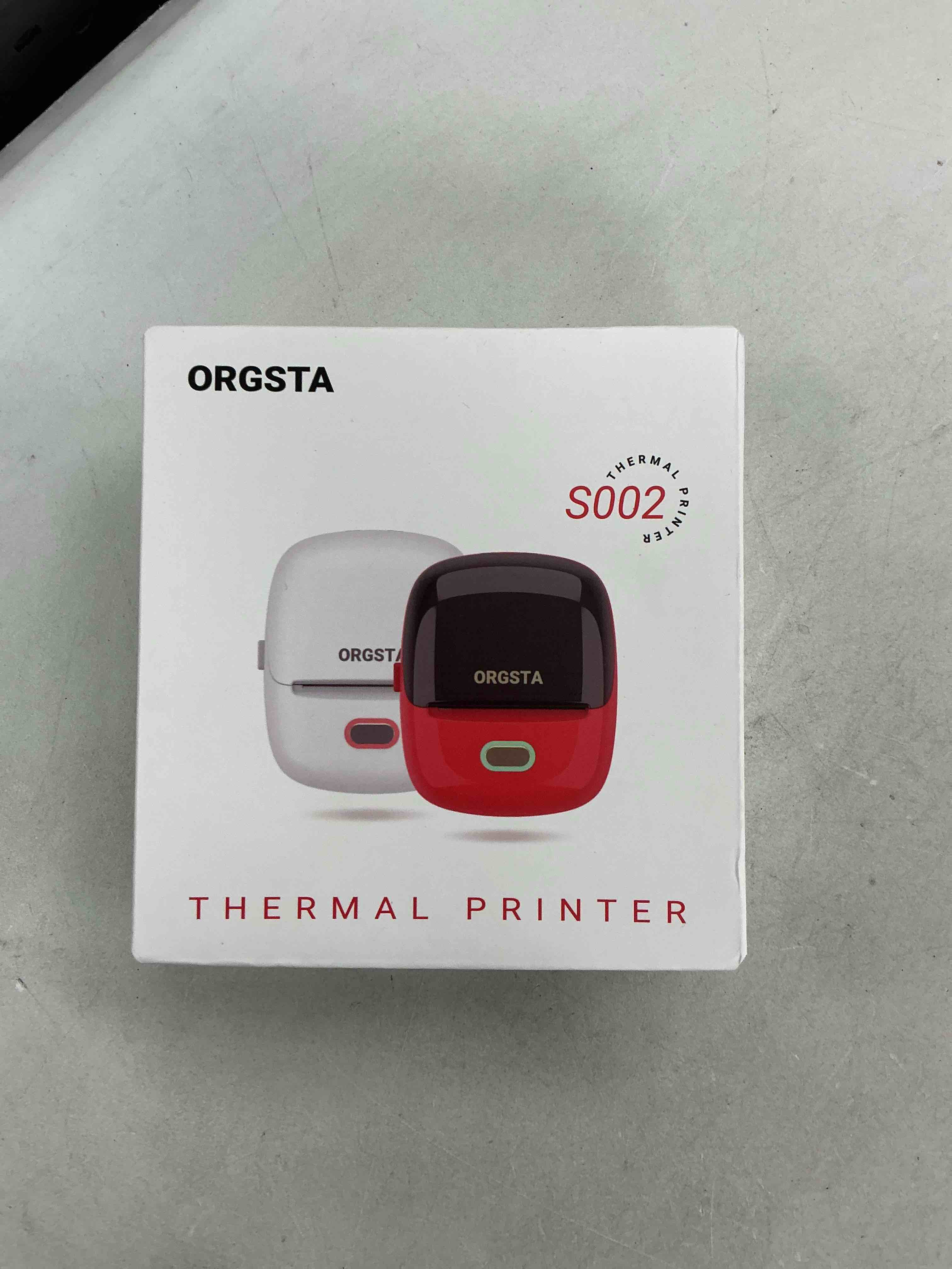 Condition photo showing Good Condition for orgsta sticker printer mini printer s002 printpods bluetooth portable sticker maker with 1 roll paper thermal inkless label maker machine impresora portátil instant print for notes, journal, diy, gift white