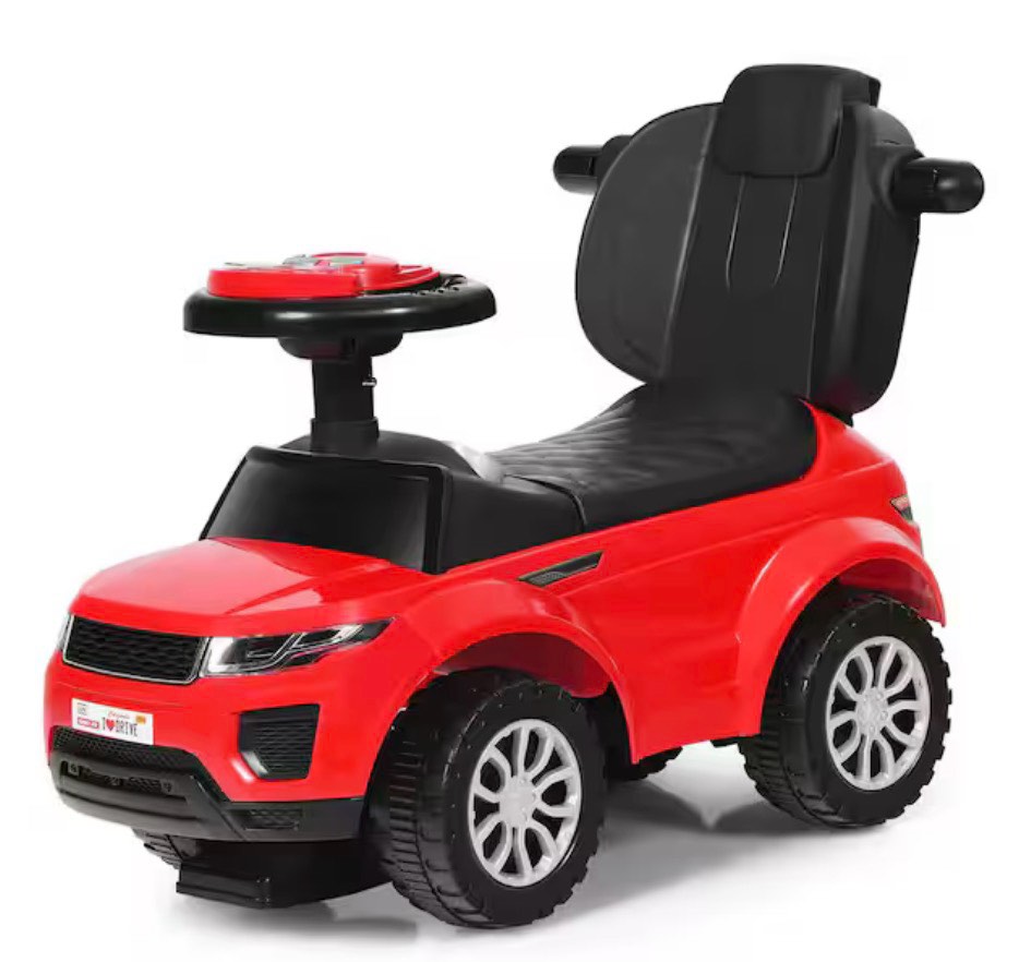 3 in 1 Ride on Push Car Toddler Stroller Sliding Car Red