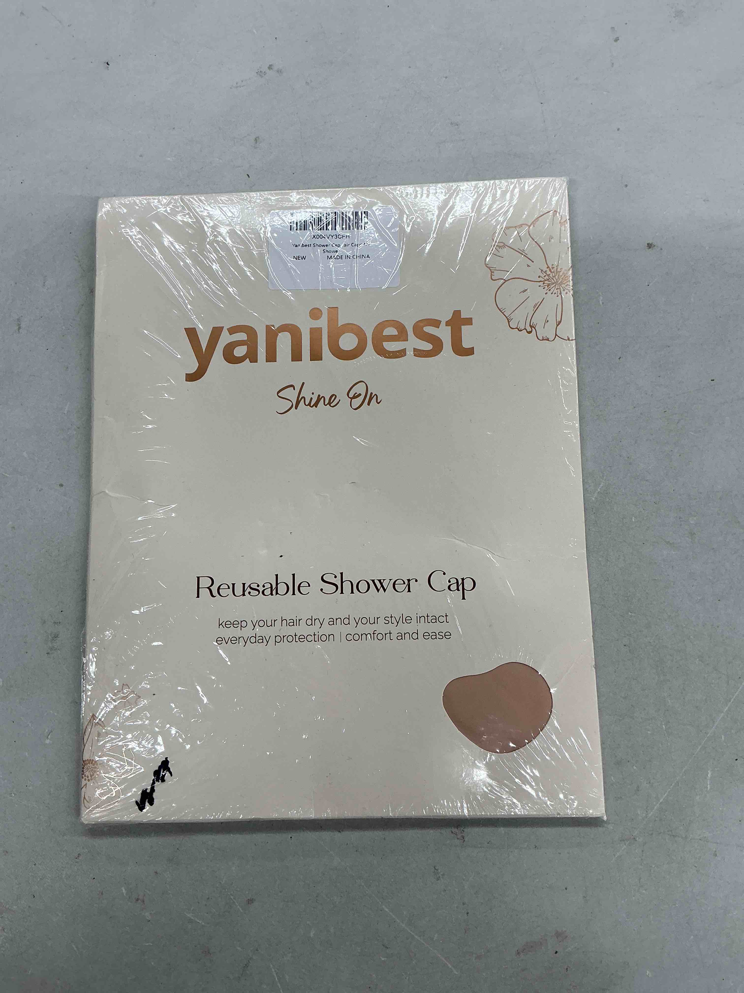 Condition photo showing New/Like New for yanibest shower cap for women reusable waterproof,satin lined bath cap with soft elastic band,large washable hair caps for shower peachy pink