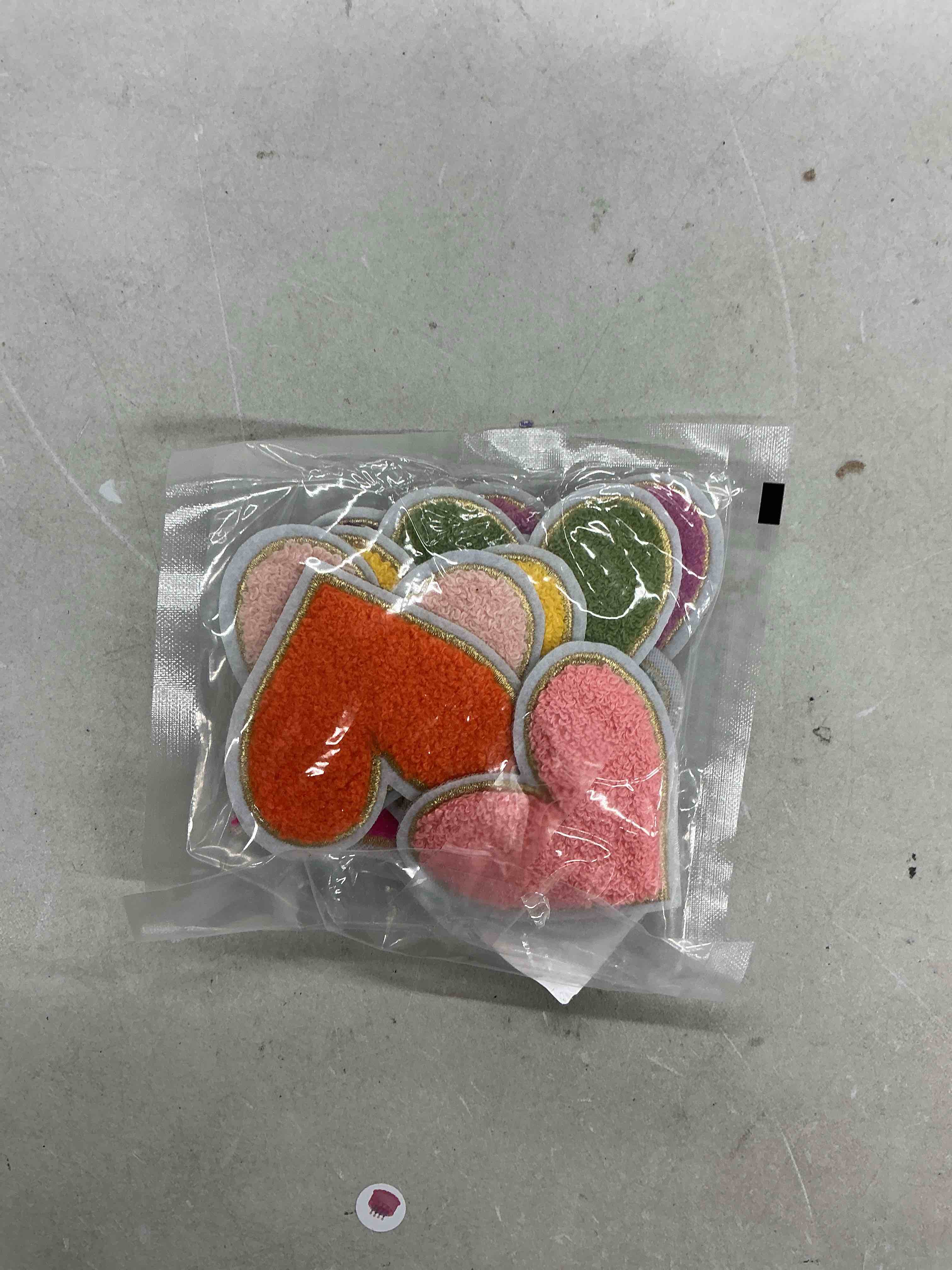 Condition photo showing Good Condition for 12pcs heart iron on patches chenille iron on patches cute iron patches for clothing colorful embroidery patch for clothes jackets jeans hats bags
