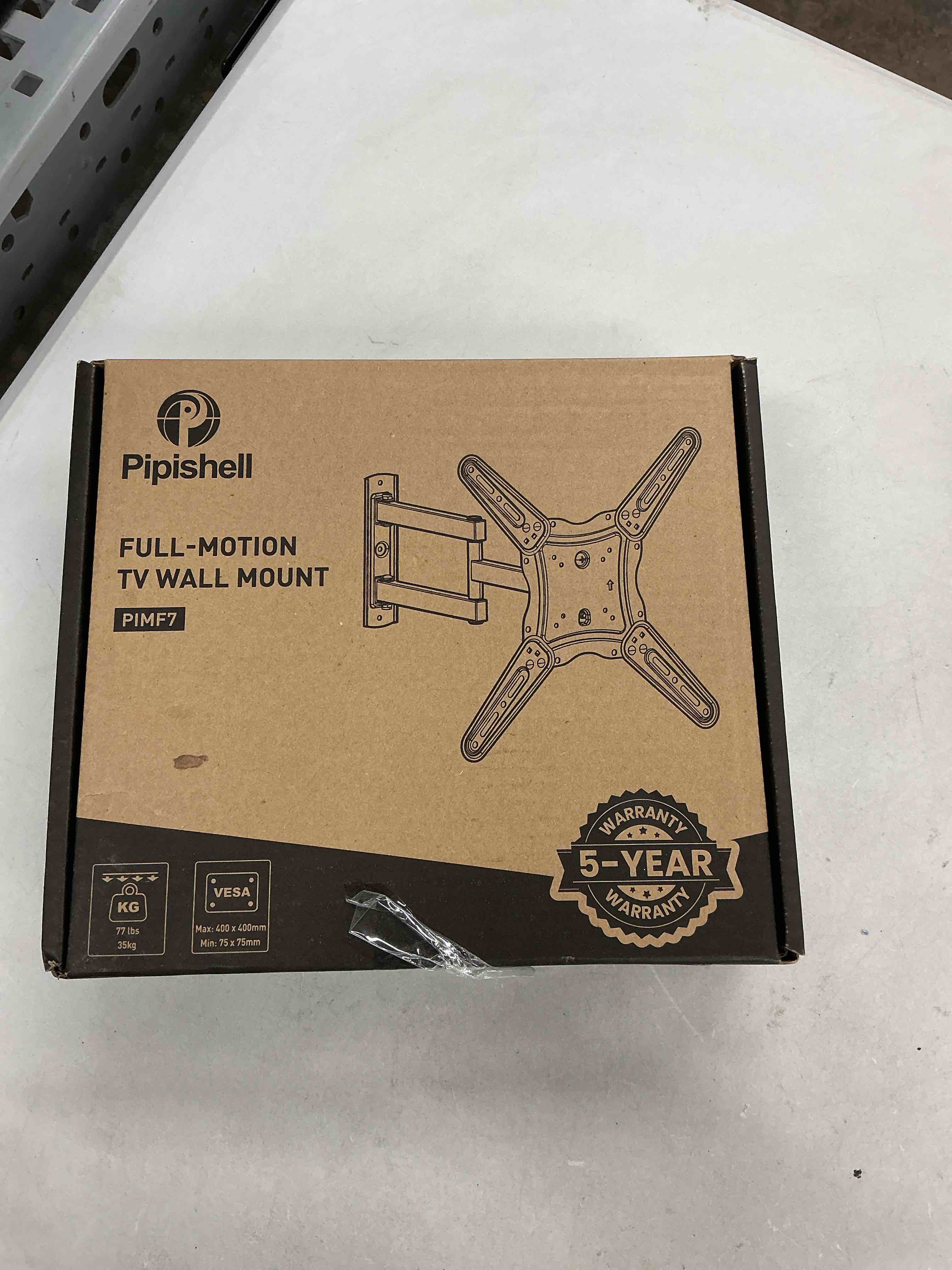 Condition photo showing Good Condition for pipishell full motion tv wall mount for 26-65 inch flat or curved tvs up to 77 lbs, tv bracket wall mount with articulating arms, extension, tilt, swivel, leveling, max vesa 400x400mm, pimf7 26-65 inch tv mount without led
