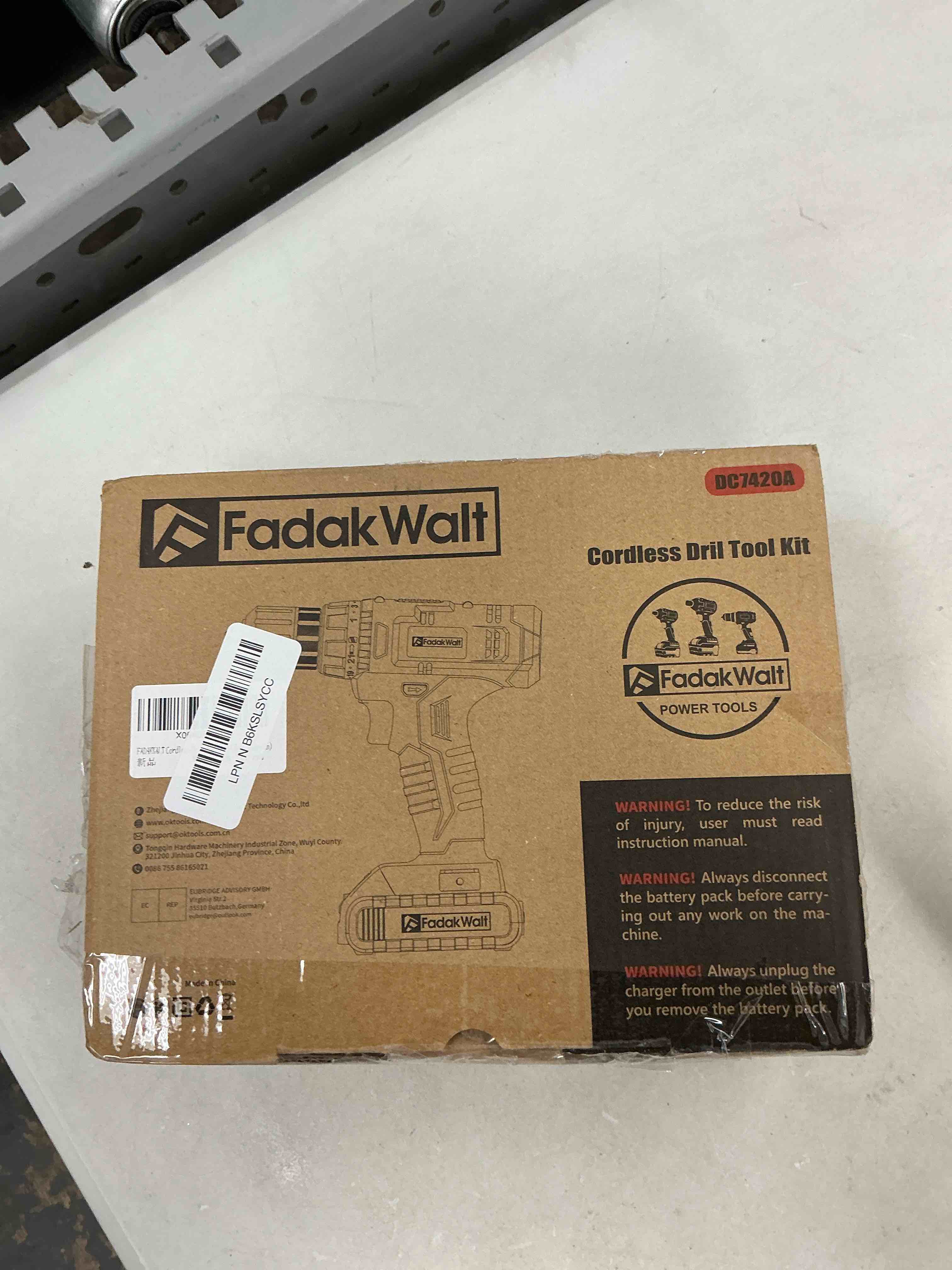 Condition photo showing Good Condition for fadakwalt cordless drill set, 20v electric power drill with battery and charger, torque 30n, 21+1 torque setting, 3/8-inch keyless chuck, drill driver bits kit, with led green