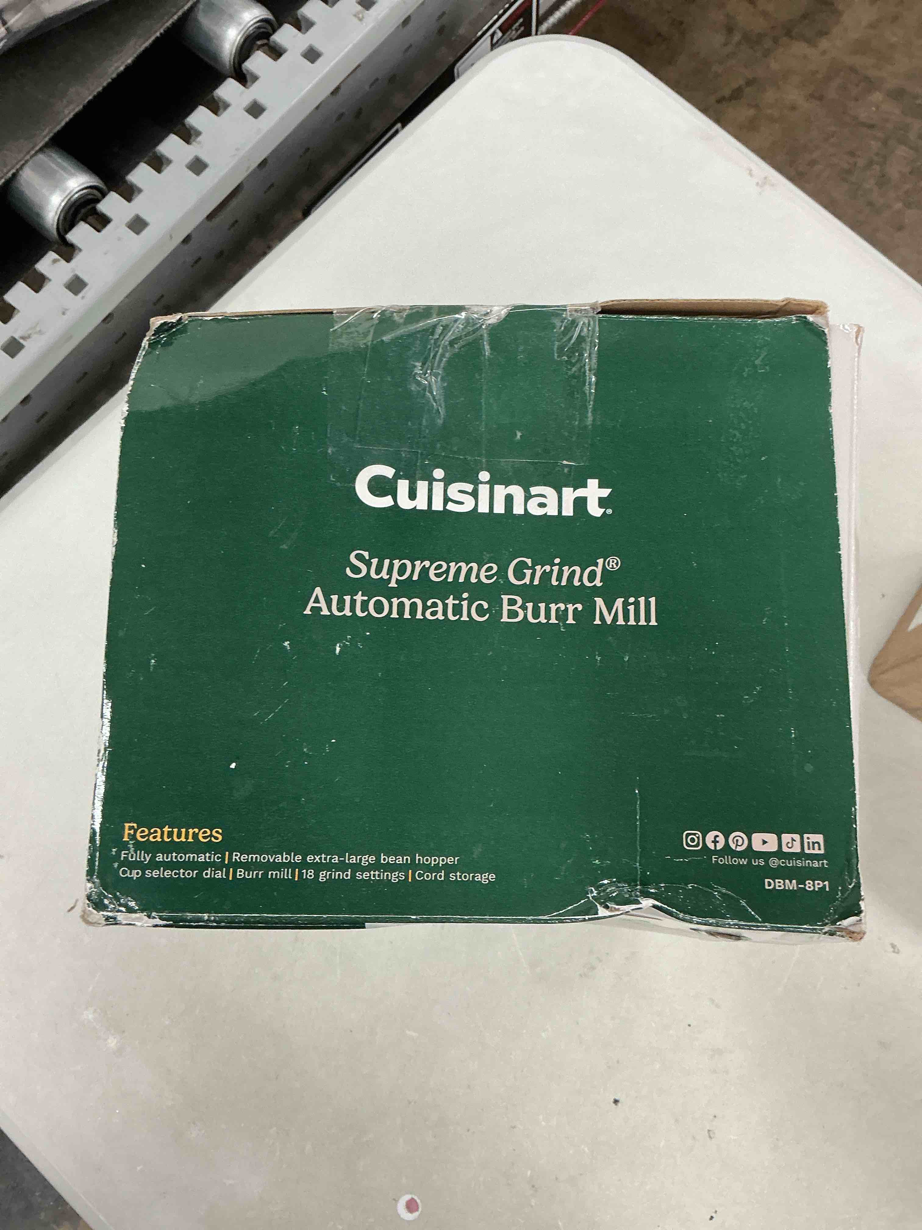 Condition photo showing Good Condition for cuisinart coffee grinder, electric one-touch automatic burr coffee grinder with 18-position grind selector, cup size selector for 4 – 18 cups, dbm-8p1, black stainless burr mill stainless steel