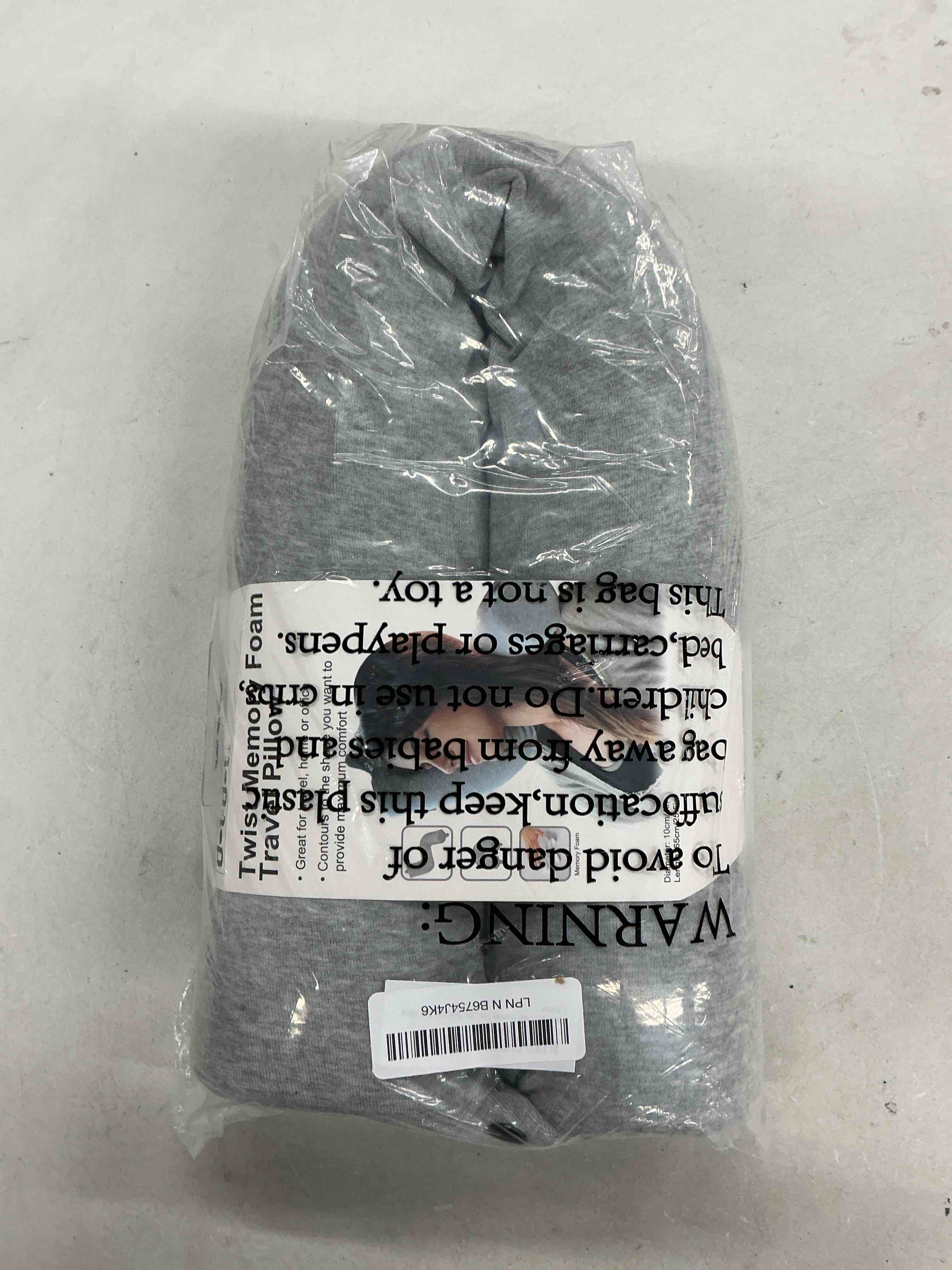 Condition photo showing Good Condition for dot&dot twist memory foam travel pillow for airplanes - travel neck pillow for sleeping - airplane pillow for neck support, chin, lumbar and leg - adjustable, bendable neck roll pillow gray standard (26")