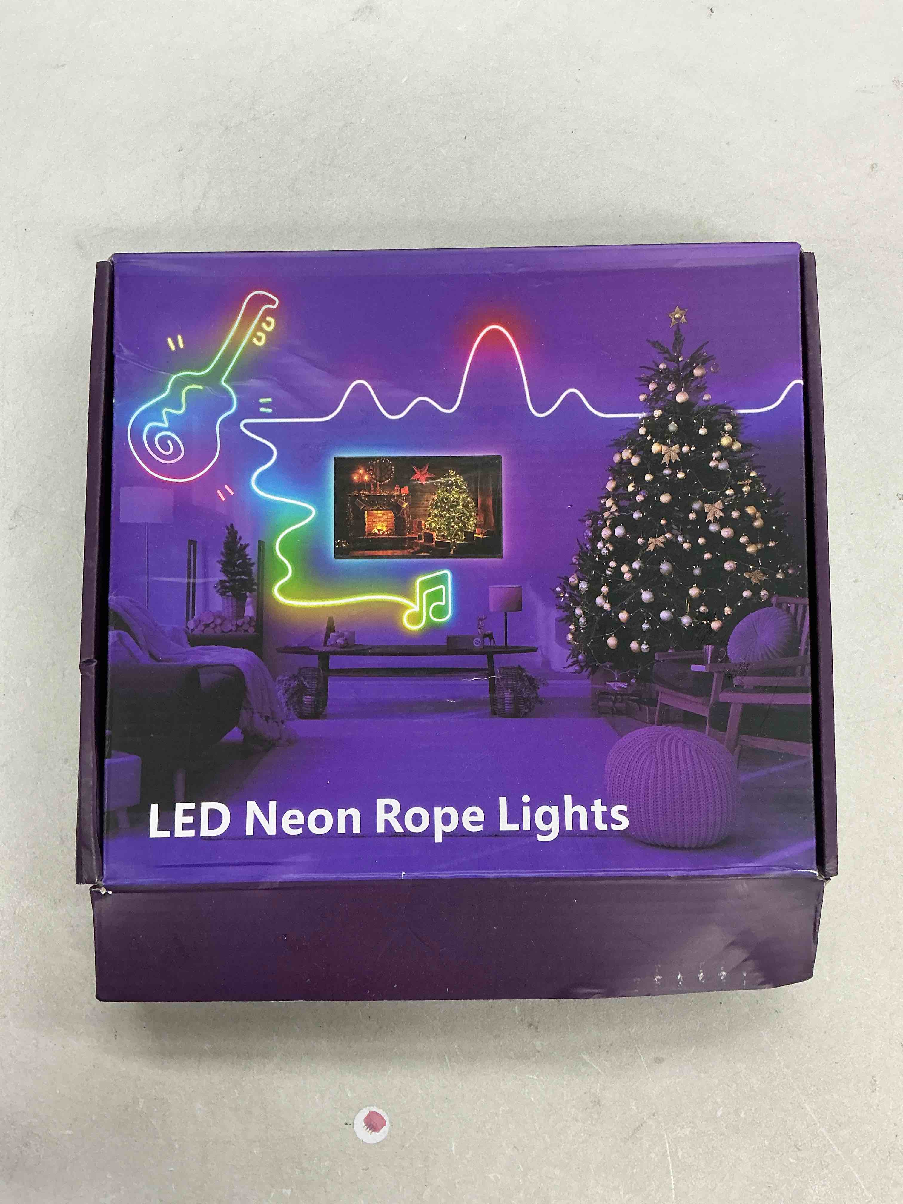 Condition photo showing Good Condition for 32.8ft neon rope lights,flexible led rope lights control with app/remote,multiple modes ropelights,ip65 outdoor rgb led neon lights nonwater resistant,music sync gaming led neonlight strip