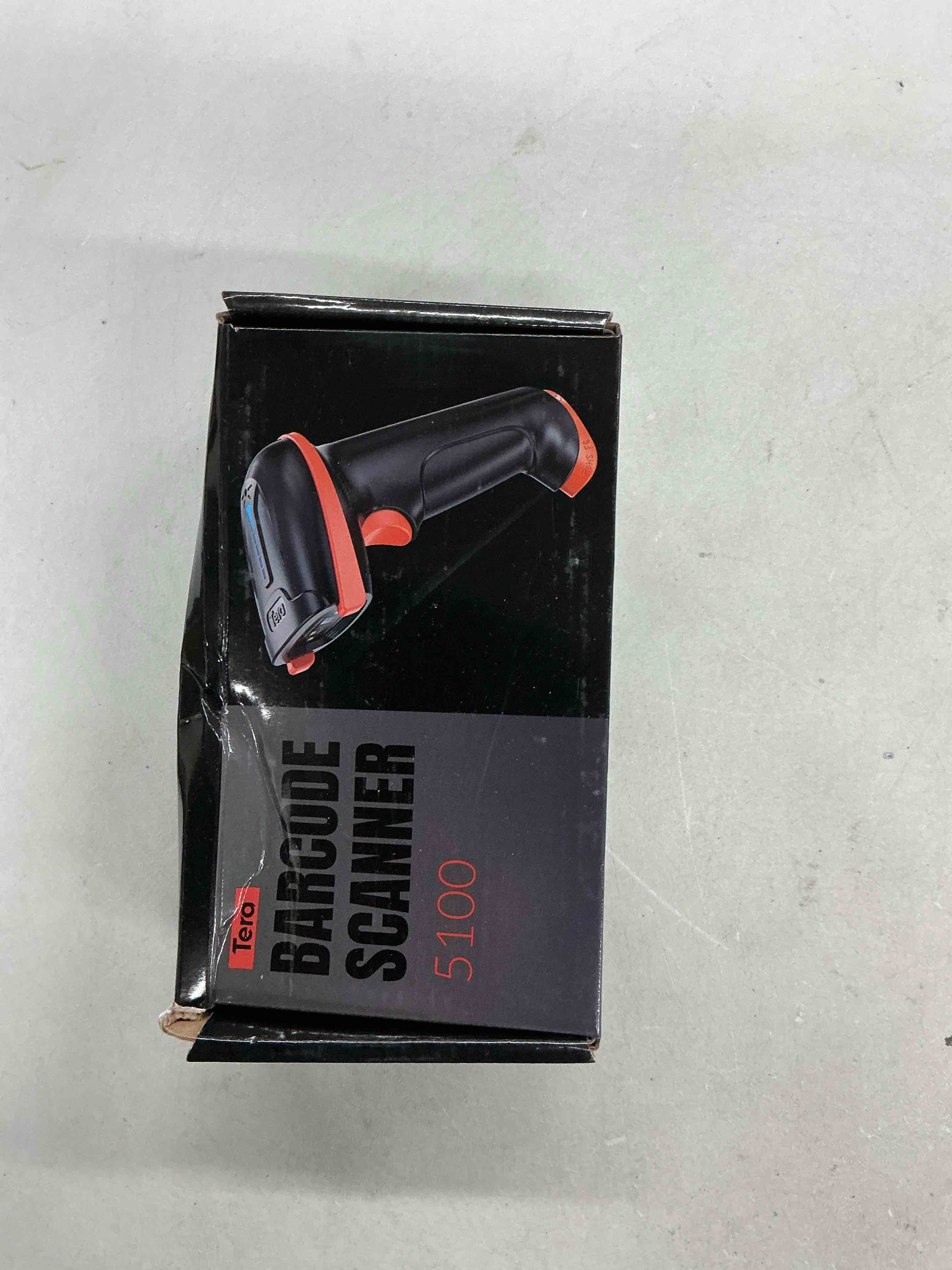 Condition photo showing New/Like New for tera barcode scanner wireless 1d laser cordless barcode reader with battery level indicator, versatile 2 in 1 2.4ghz wireless and usb 2.0 wired 1d orange scanner