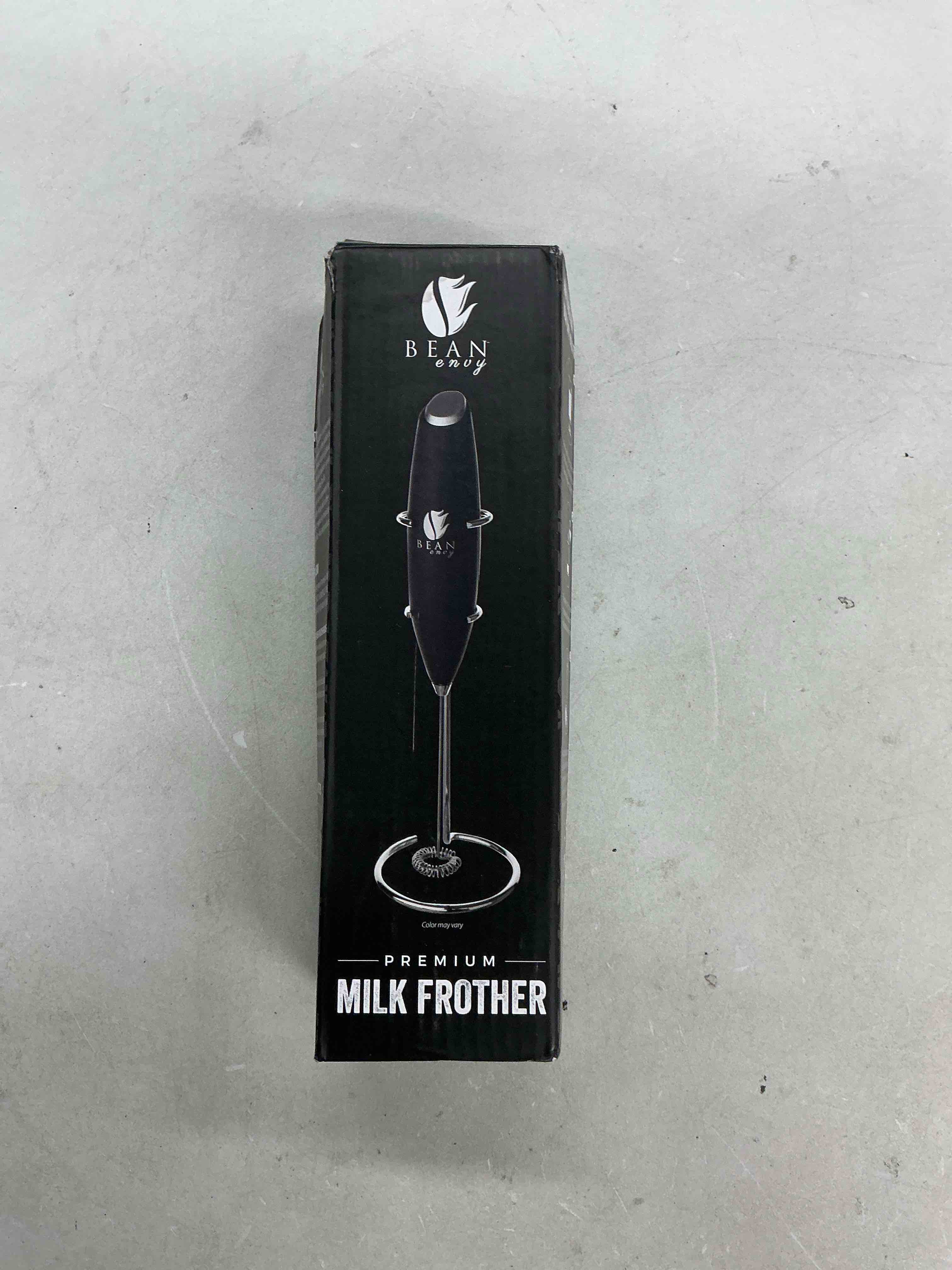 Condition photo showing Good Condition for bean envy milk frother, coffee stirrers, frother wand, milk frother handheld, frother with stand, hand blender for coffee, lattes, cappuccino, matcha and hot chocolate – kitchen gifts - black black aa battery-powered