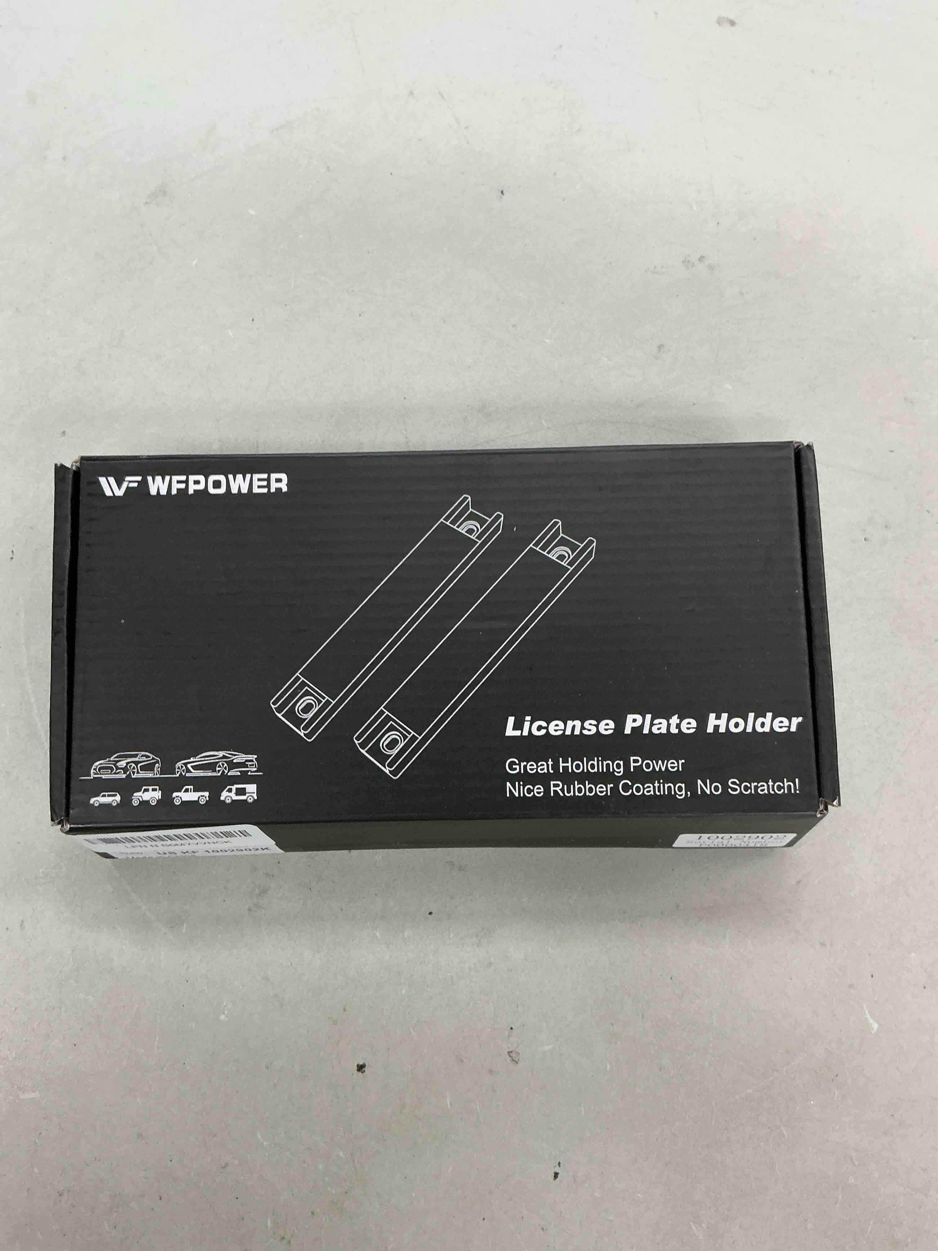 Condition photo showing Good Condition for wfpower magnetic license plate holder, 2 pack rubber coated protection dealer test driving plate holder blue demo tag magnet bar license plate holder no drill for car with screws 2pcs