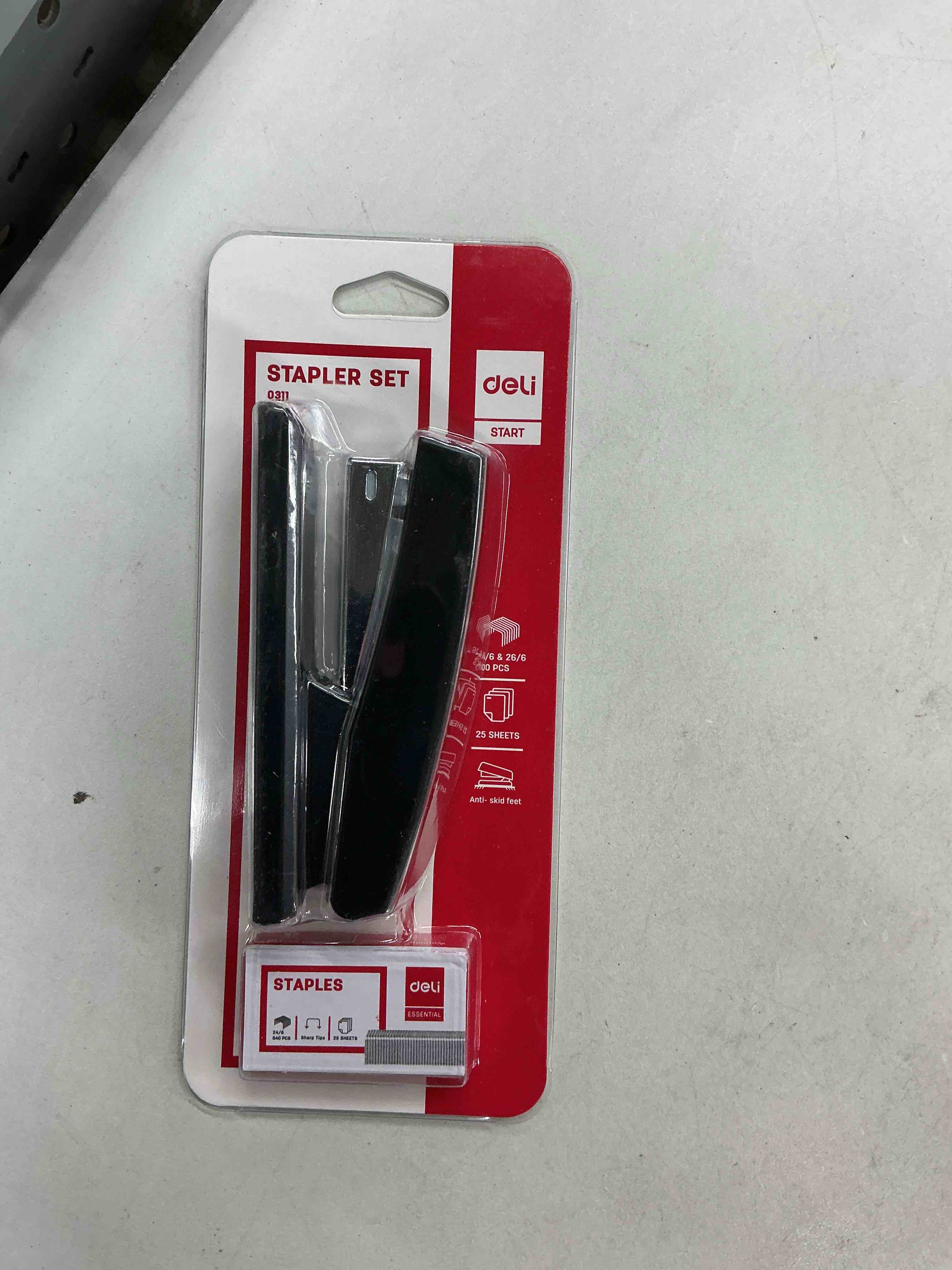Condition photo showing New/Like New for deli stapler, desktop staplers with 640 staples, office stapler, 25 sheet capacity, black a2-black