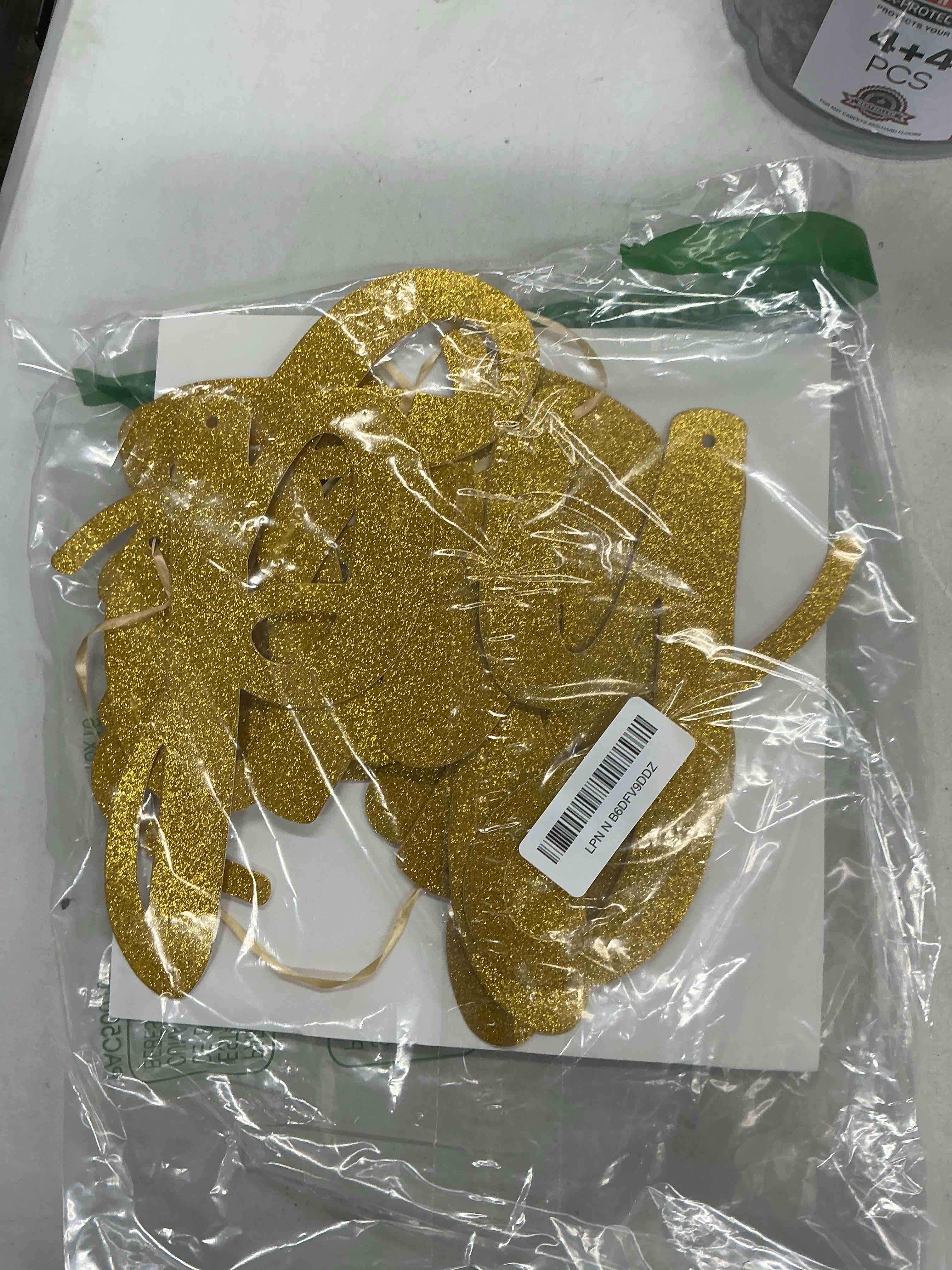 Condition photo showing Good Condition for katchon, glitter cursive gold happy birthday banner - pre-strung, 10 feet | birthday decorations for women, men, boys and girls | hbd banner backdrop for birthday party decorations | gold happy birthday sign