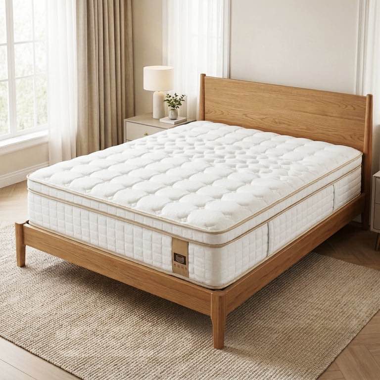 IDEK Furniture Adult 12 Inch Mattress-in-a-Box Queen Medium Euro Top Hybrid Mattress,White