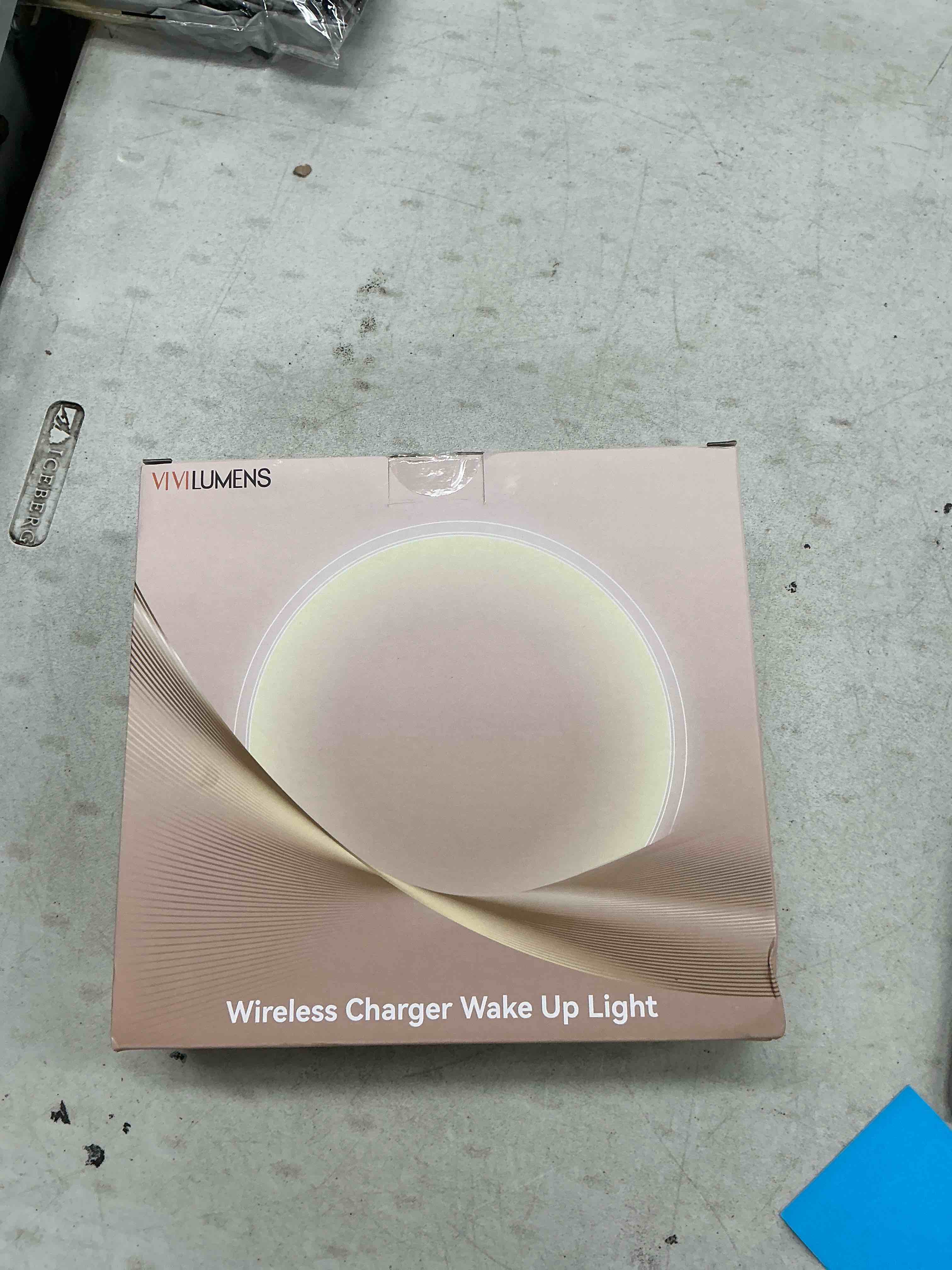 Condition photo showing Good Condition for vivilumens sunrise alarm clock wireless charger, 10 white noise sound machine alarm clock with 30/60/90 mins timer, 3 levels touch night light dual clocks for heavy sleeper bedroom decor gift for her
