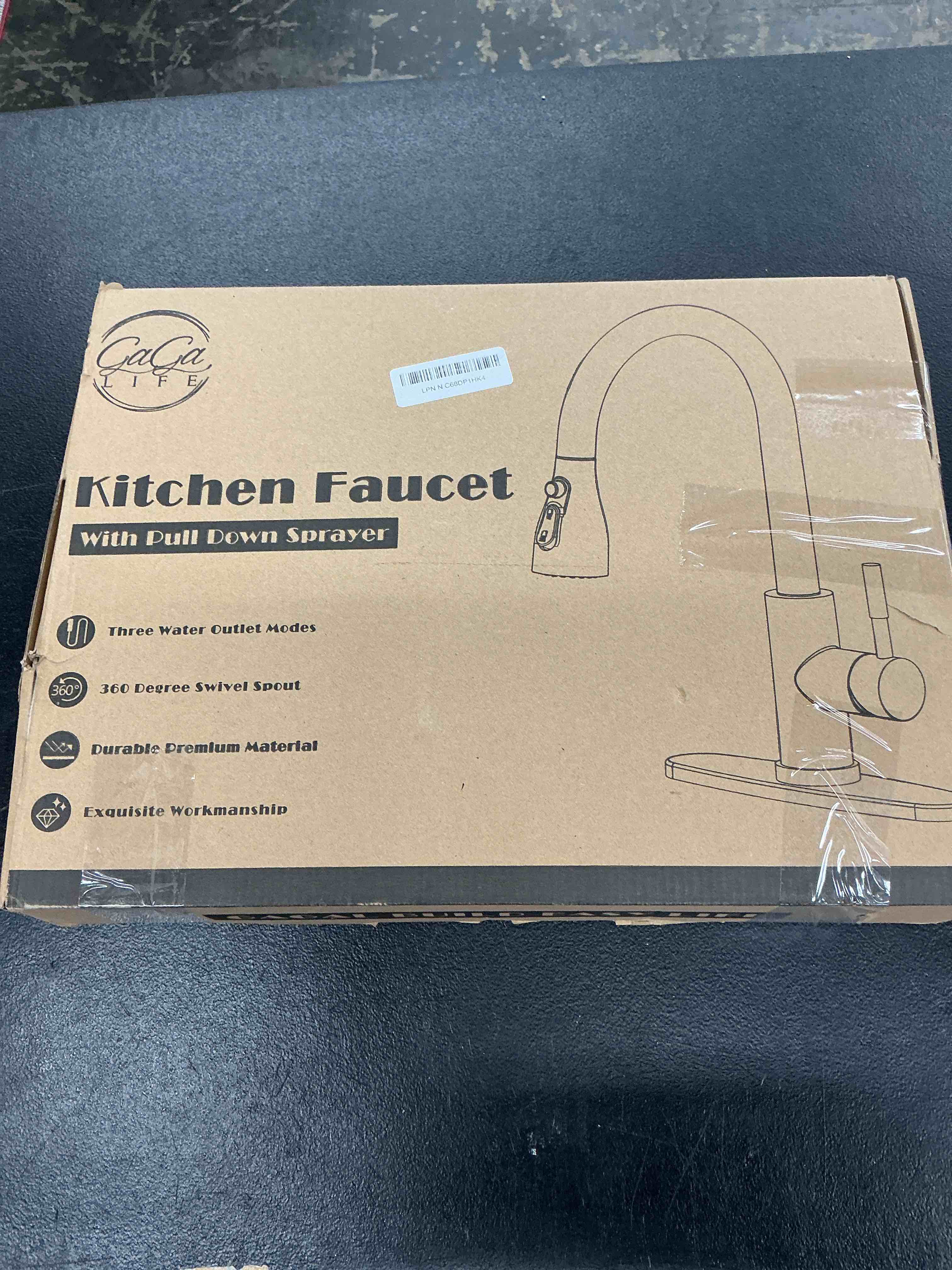 Condition photo showing Good Condition for matte black kitchen faucet with pull down sprayer - high pressure blade spray kitchen sink faucet, commercial stainless steel faucet for kitchen sink, bar camper laundry rv black faucets