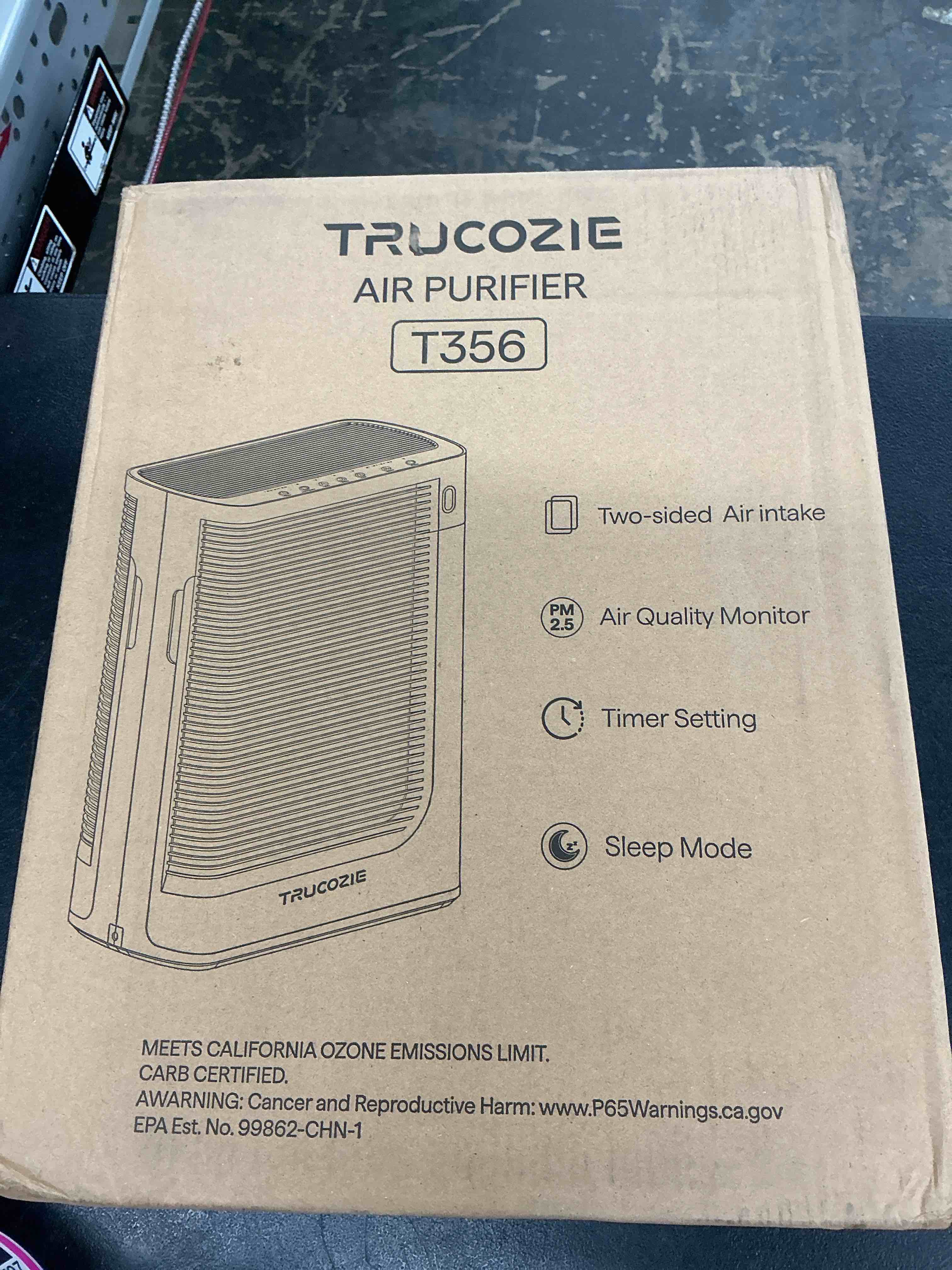 Condition photo showing New/Like New for t356 new black air purifier for home large room bedroom up to 1937 ft² in 1 hr with double-sided air inlet, air quality and light sensors, hepa sleep mode for allergies, dust, smoke, pet hair