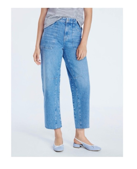 Free Assembly Women's Cropped Carpenter Barrel Jeans, 27" Inseam, Size 4