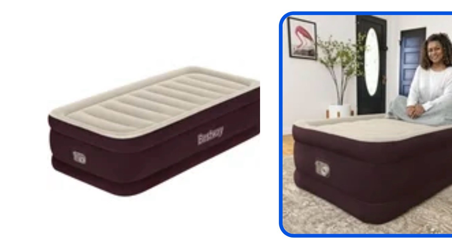 Bestway®  Maroon Tritech Airbed Twin 20" with Built-in AC Pump