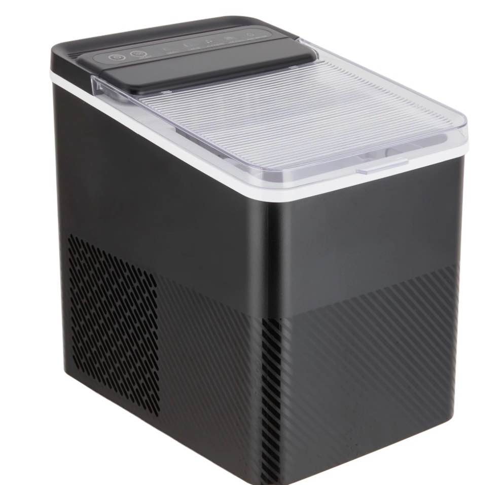 Mainstays Portable Countertop Ice Maker, 26 lbs Per Day, Compact Ice Machine with Quick Ice Cycles, No Plumbing Required, Black