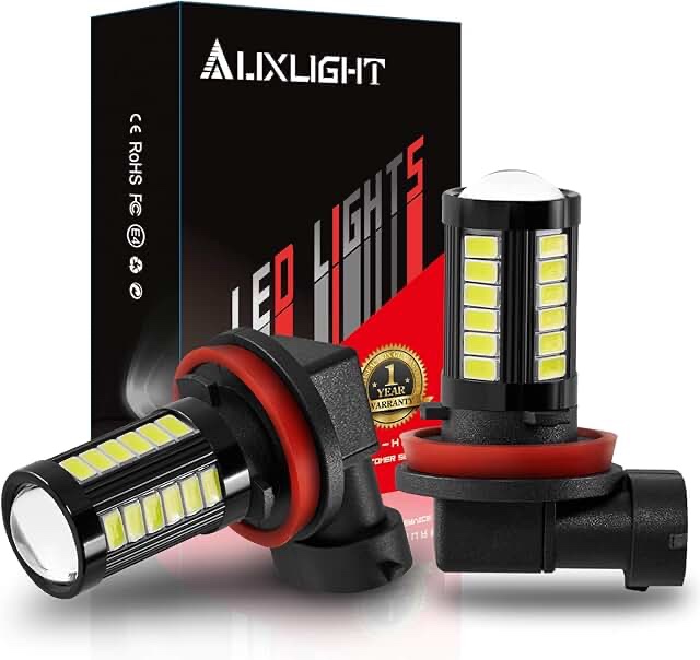 AUXLIGHT H11 H8 H11LL H8LL H16 (Japanese) LED Fog Light Bulbs 6000K Xenon White, Super Bright 2800 L