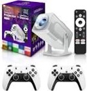 Game Projector with 2 gamepads Gaming Consoles Mini Projector with Wifi and Bluetooth Home Theater O