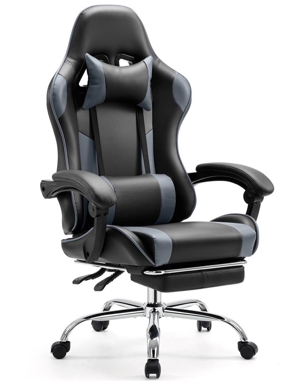EDX Ergonomic Gaming Chair High Back Office Chair with Lumbar Support and Adjustable Armrests Swivel Racing Chair, Black and Gray