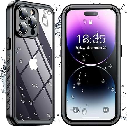lanhiem for iphone 14 pro case, ip68 waterproof dustproof case with built-in screen protector, rugge