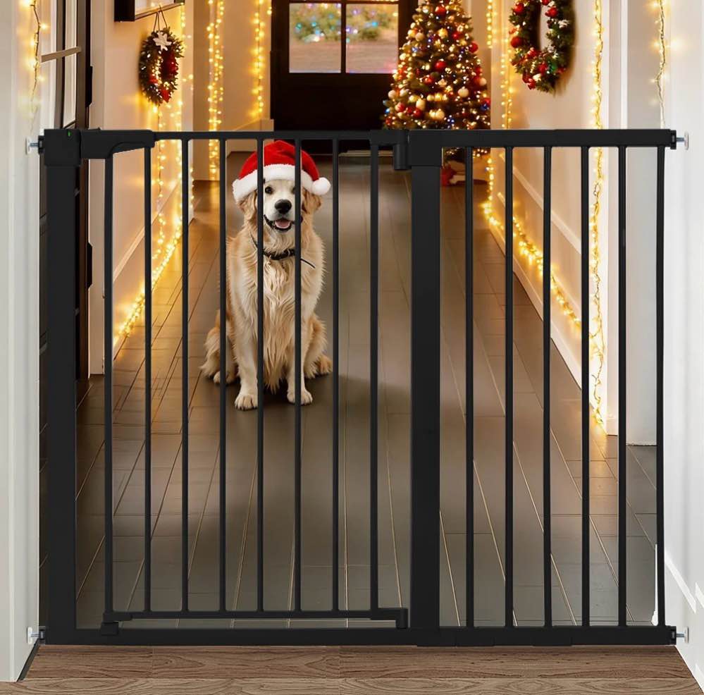 Baby Safety Gate, 36" Tall, 29.5-48.8" for Stairs and Doorway,Pressure Mount Gate for Ages 6 to 36 Months,Black