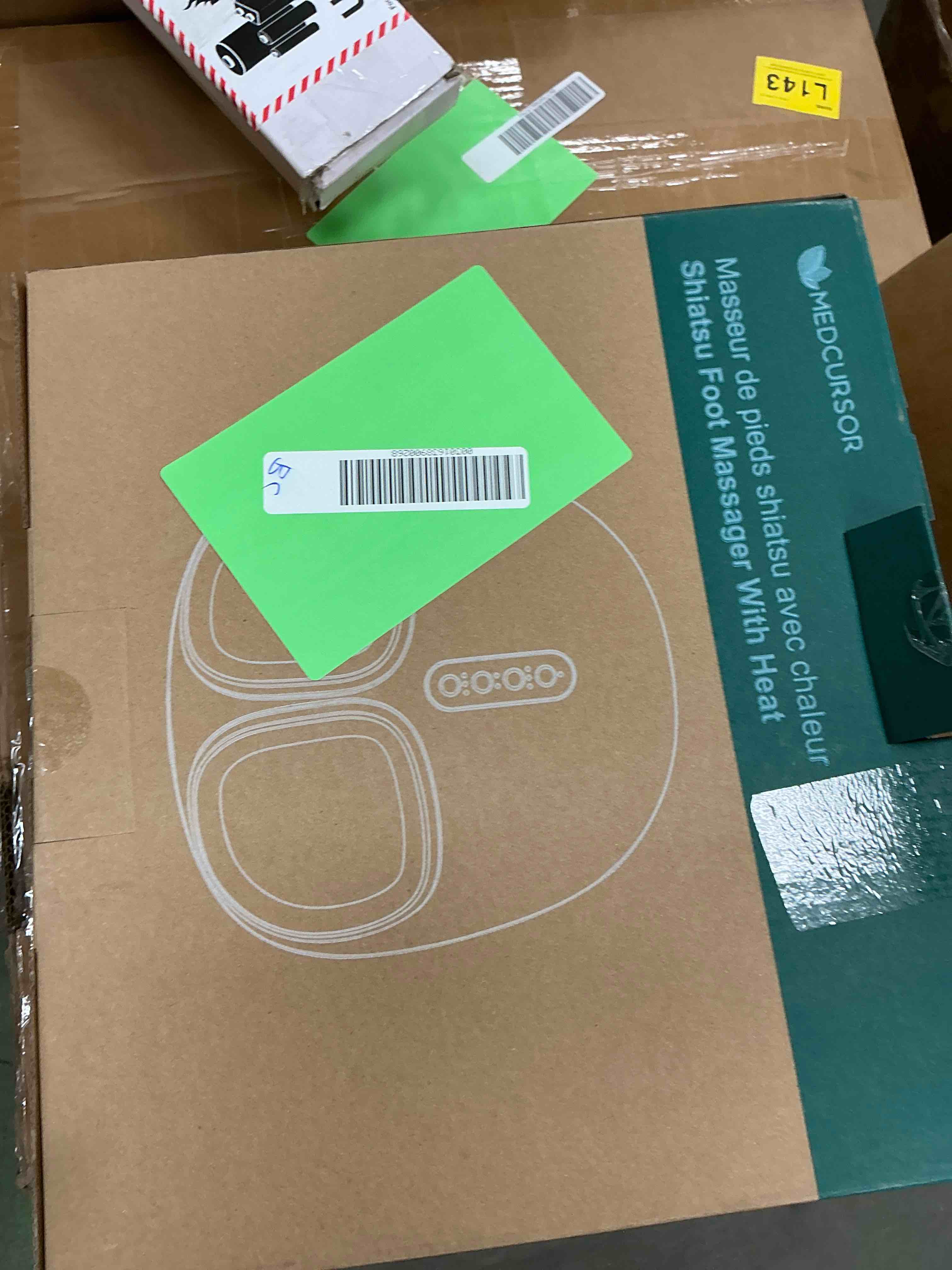 Condition photo showing New/Like New for Medcursor Shiatsu Foot Massager with Heat  Deep Kneading Rolling Air Pressure - Black