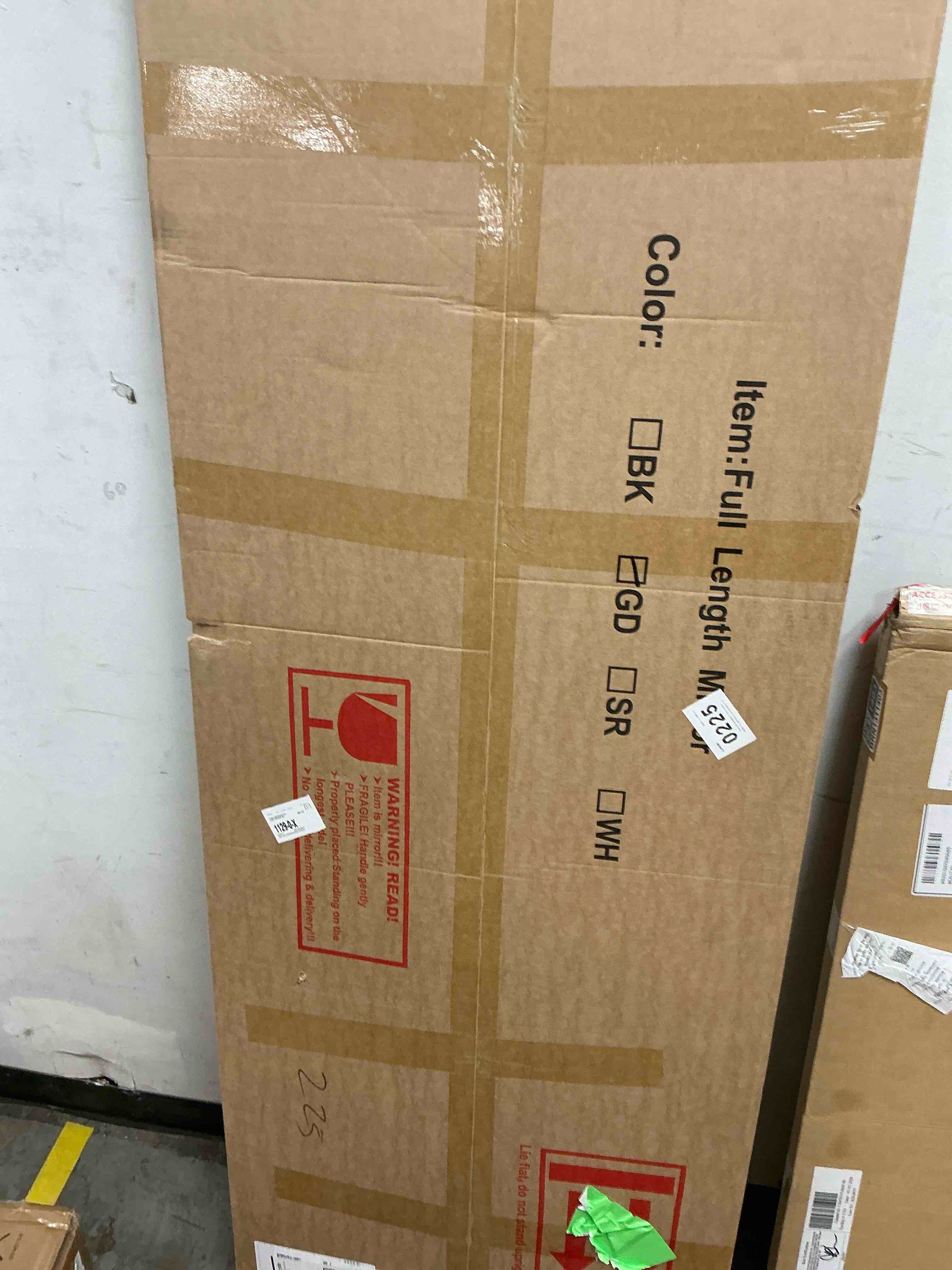 Condition photo showing New/Like New for 21 in. W x 64 in. H Arched  Full Length Mirror Gold 