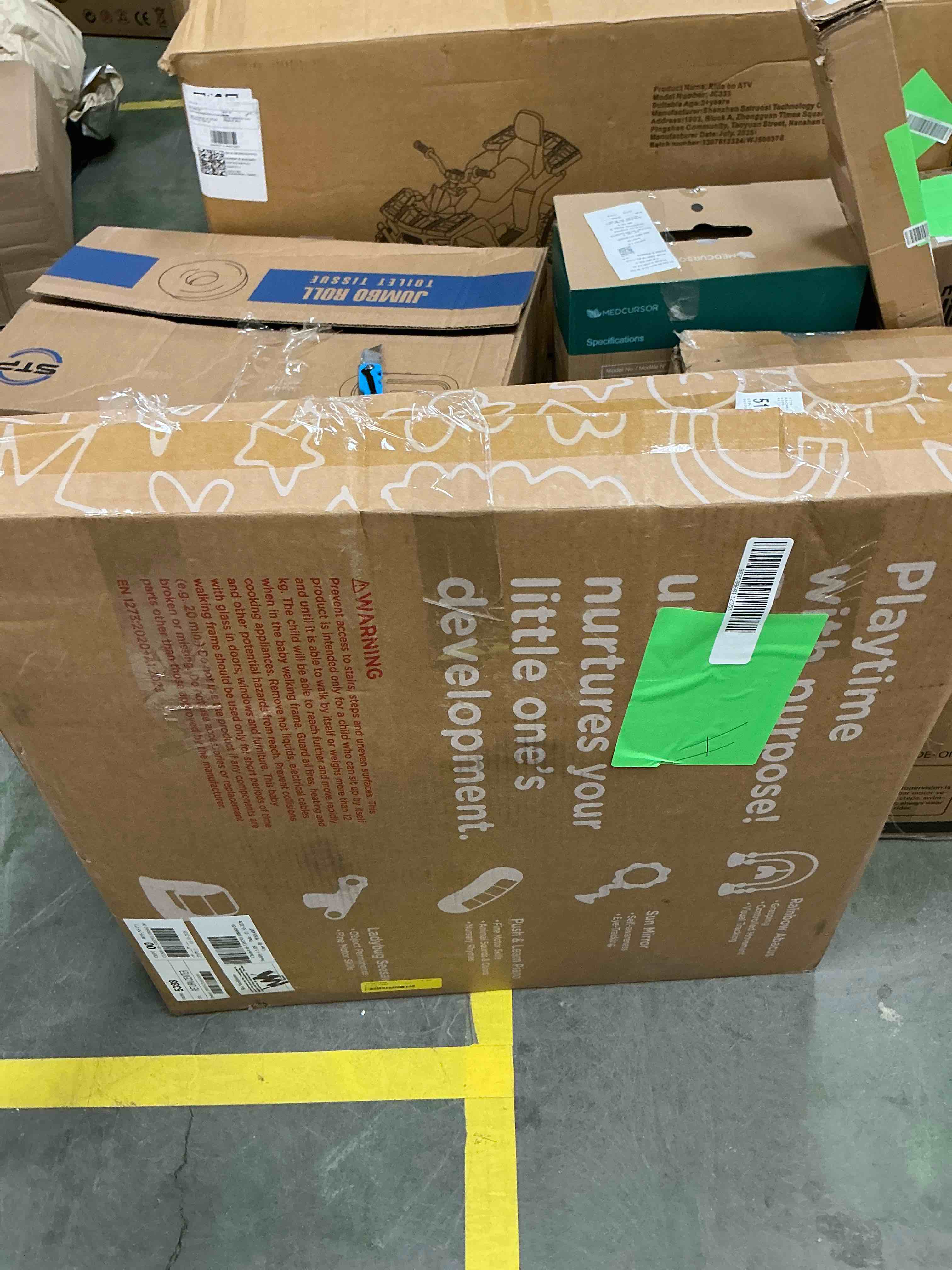 Condition photo showing Good Condition for Move2Play 4-in-1 Baby Activity Center | Montessori-Inspired Design | 8 Interactive Toys | Tummy Time, Exersaucer, Jumper & Toddler Table | Baby Essential