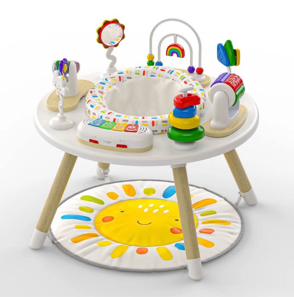 Move2Play 4-in-1 Baby Activity Center | Montessori-Inspired Design | 8 Interactive Toys | Tummy Time, Exersaucer, Jumper & Toddler Table | Baby Essential