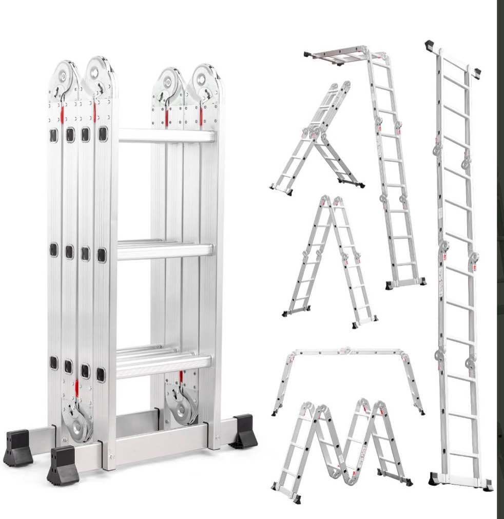 Ktaxon 12.5FT 330lb. Step Platform Foldable Scaffold Ladder