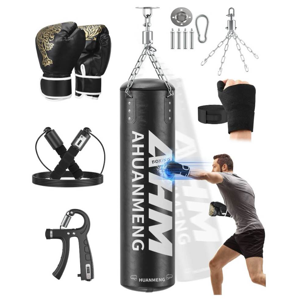 Condition photo showing Good Condition for Doulami Punching Bag for Adults 4FT PU Heavy Boxing Bag Set Hanging Boxing Bag Kit w/ 12oz Gloves