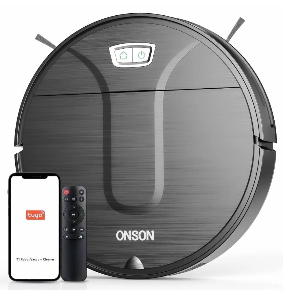 ONSON Robot Vacuum Cleaner, 3500Pa Vacuum Cleaner with Schedule, App//Wi-Fi/Alexa, Slim, Ideal for Hard Floor, Pet Hair