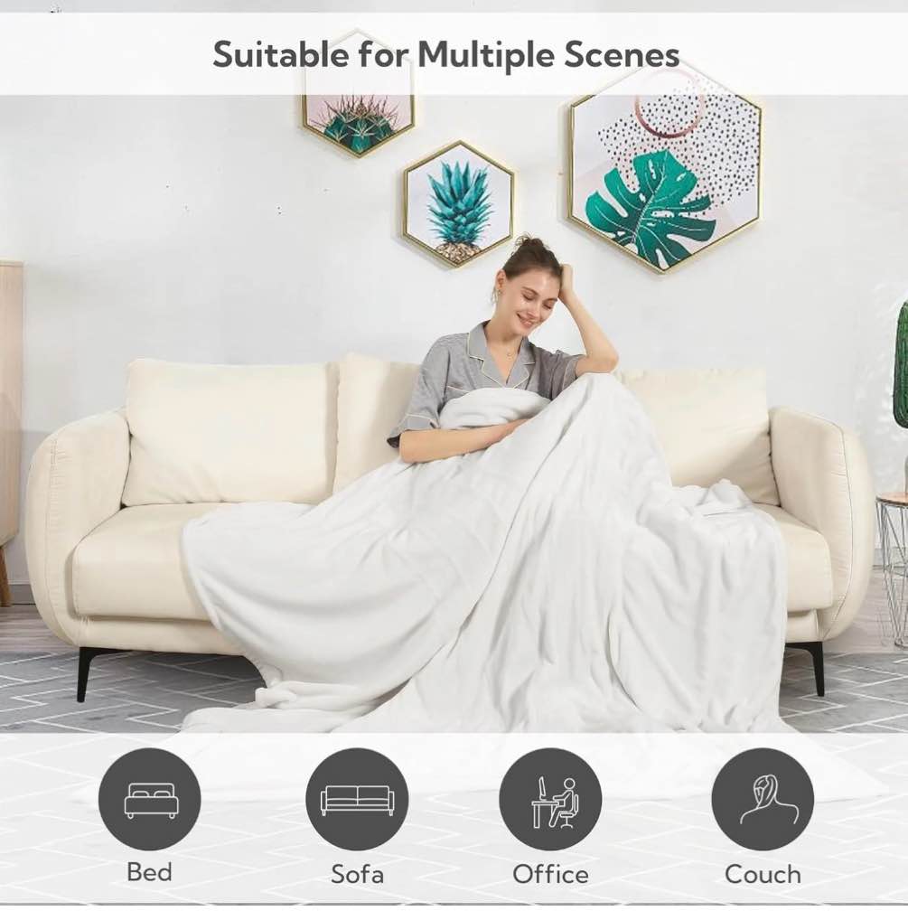 Condition photo showing New/Like New for SUNNY HEAT Electric Heated Blanket Full Size 72" x 84" Soft Flannel with 4 Levels Heating & 10Hs Auto off, Machine Washable, White