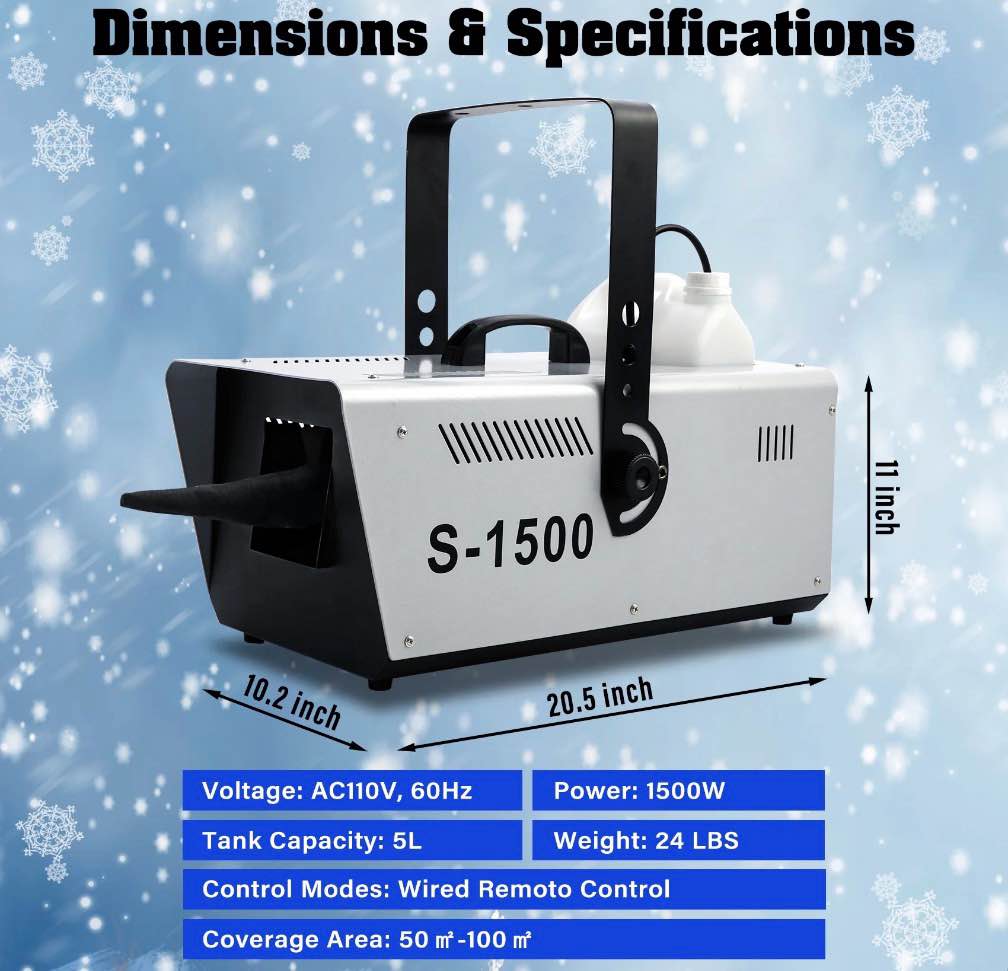 Condition photo showing Good Condition for TCMT 600W Snow Machine High Output Snowflake Maker w/ Wireless Remote Stage Atmospheric Effect