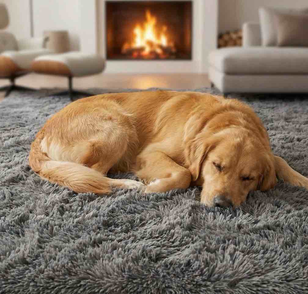 Condition photo showing Good Condition for Rugs for Living Room 6 x9 Soft Fluffy Area Rug for Bedroom Plush Decorative Rug with Anti-Skid Backing Indoor Home Carpet for Living Room Grey