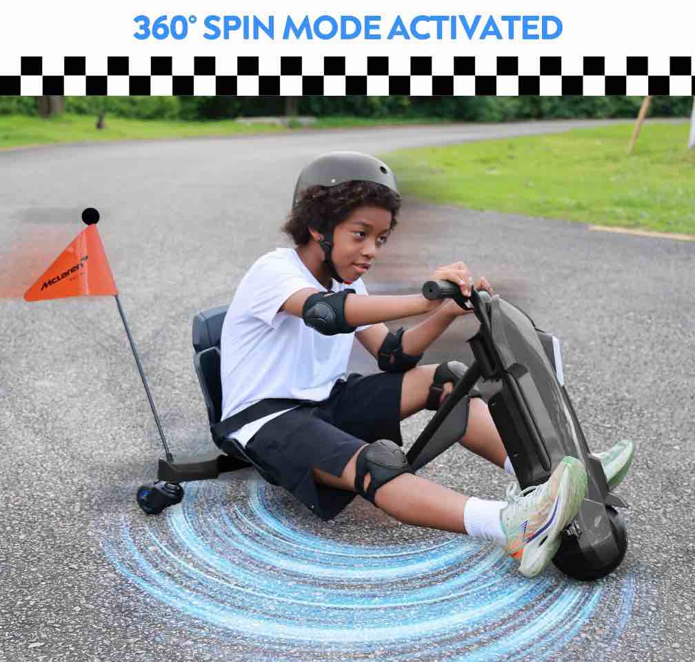 Condition photo showing As Is for McLaren 24V Ride on Toys for Kids, Electric Go Kart Powered Drift Kart with Adjustable Seat for Big Kids 3+ Boys Girls, Black