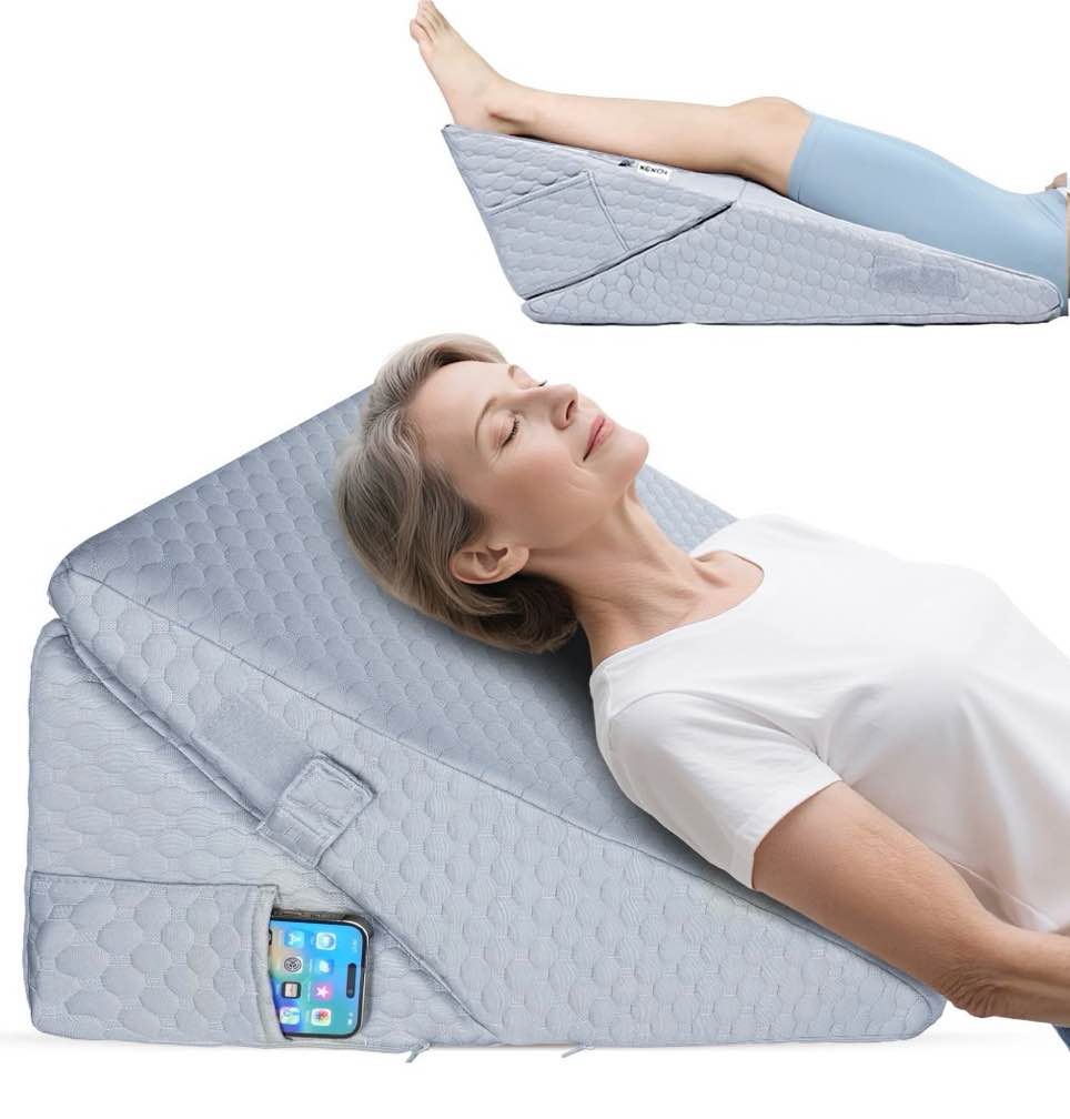 Condition photo showing Good Condition for KEKOY Bed Wedge Pillow for Sleeping  Adjustable Height to 9-12 inches  Memory Foam Pillows with Washable Cover  Gray