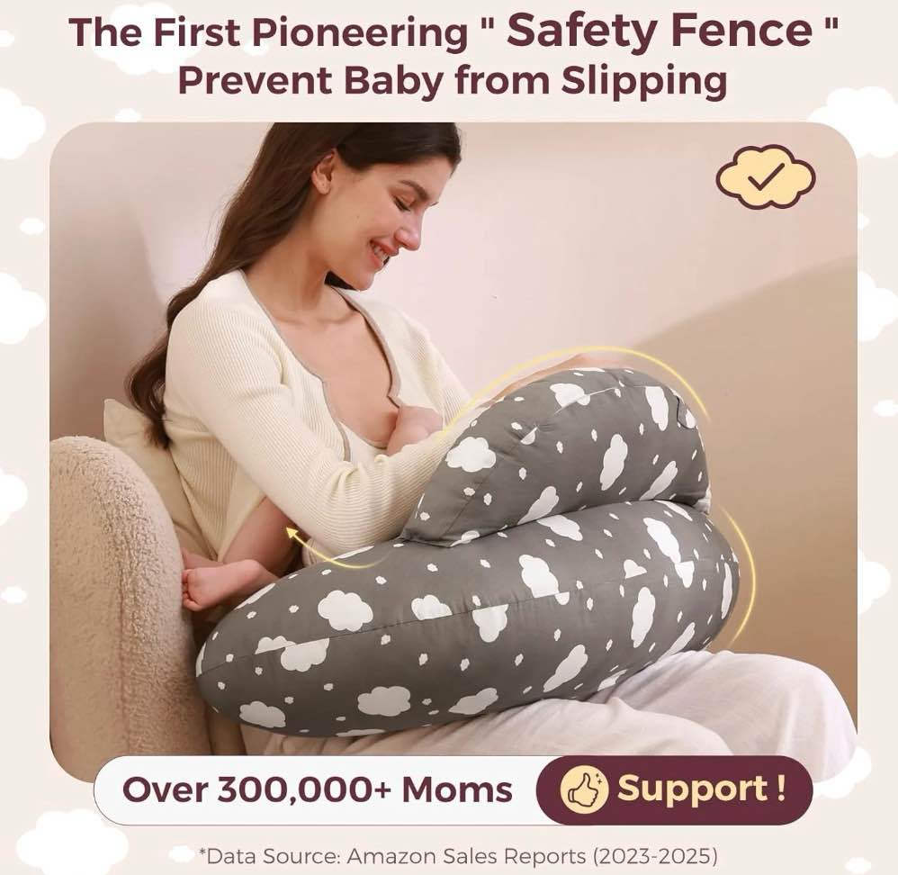 Condition photo showing As Is for Momcozy Nursing Pillow for Breastfeeding  Original Plus Size Breastfeeding Pillows for Mom Grey